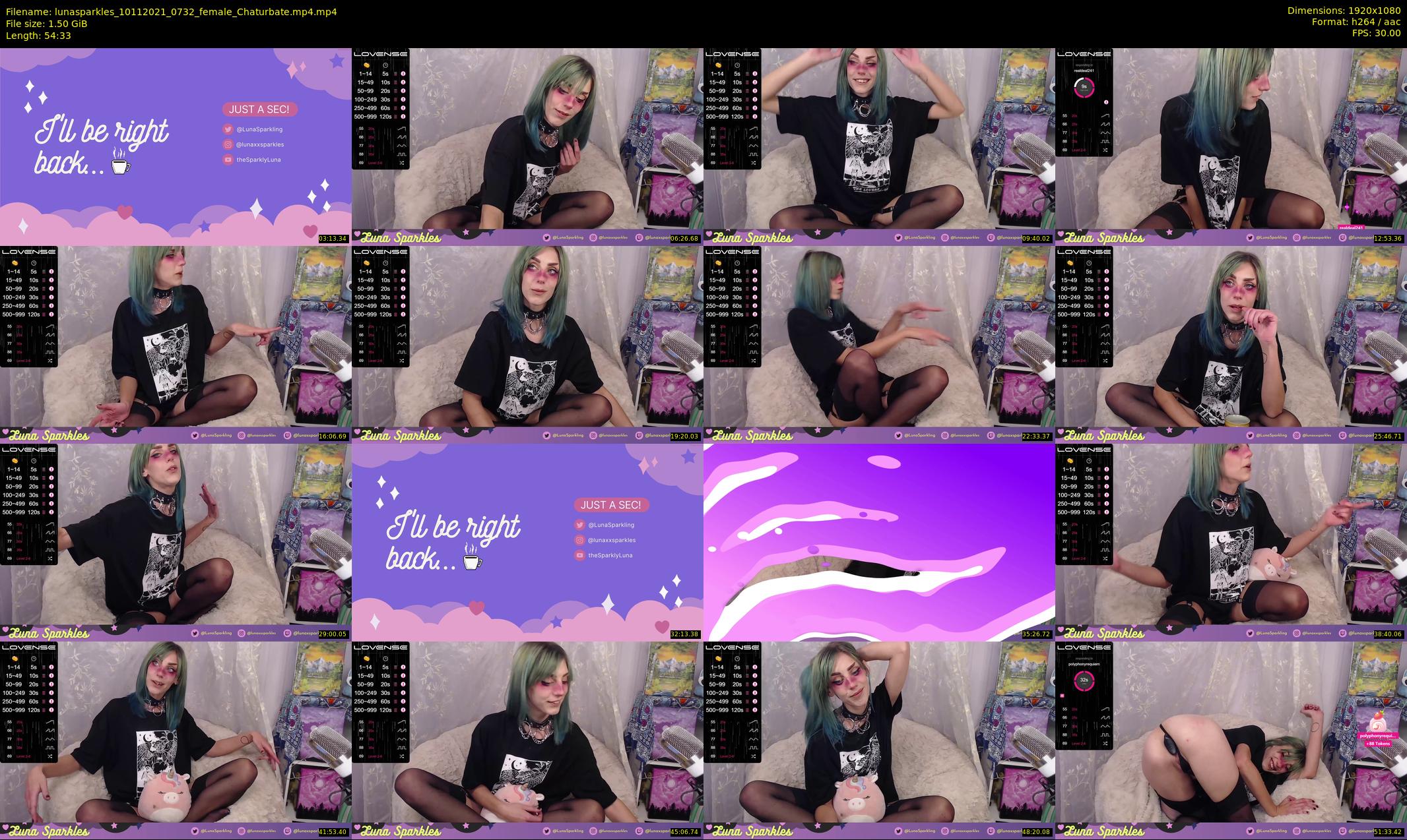 lunasparkles — 55 minute Chaturbate female cam show recording, 1080p, Nov 10, 2021