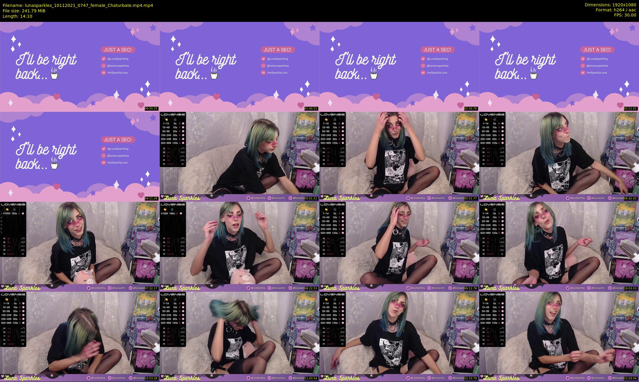 lunasparkles — 15 minute Chaturbate female cam show recording, 1080p, Nov 10, 2021