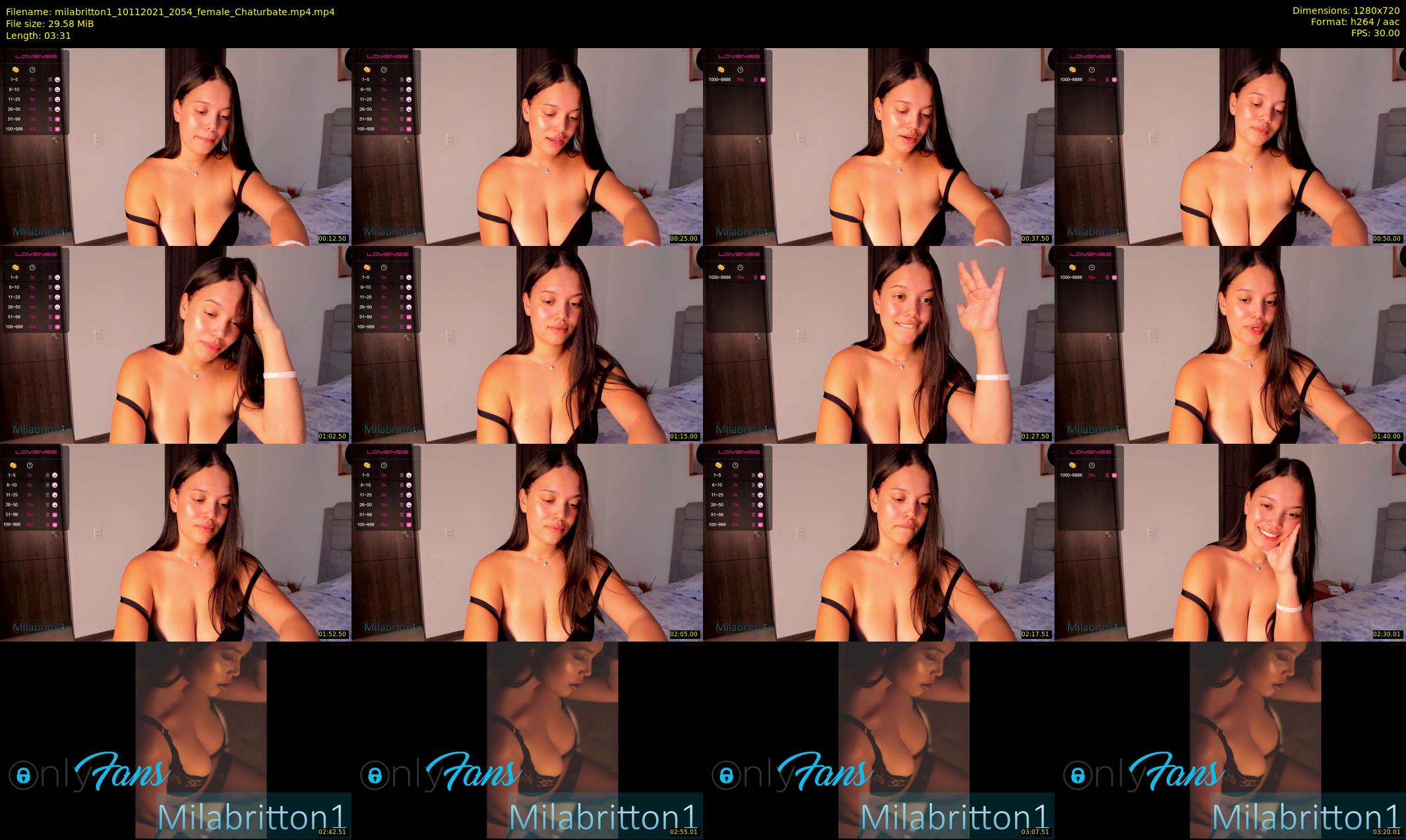 milabritton1 — 4 minute Chaturbate female cam show recording, 720p, Nov 10, 2021