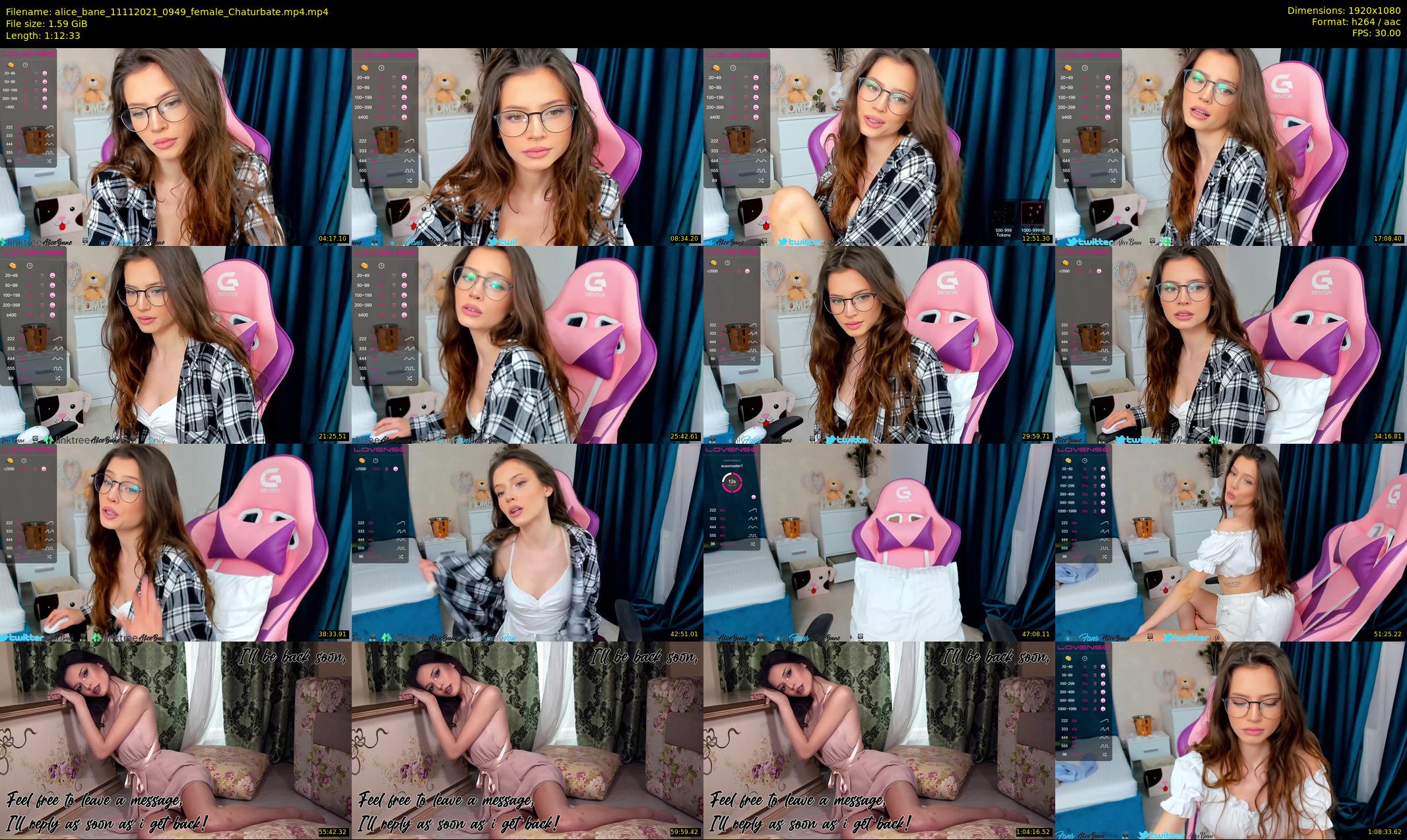 alice_bane — 73 minute Chaturbate female cam show recording, 1080p, Nov 11, 2021