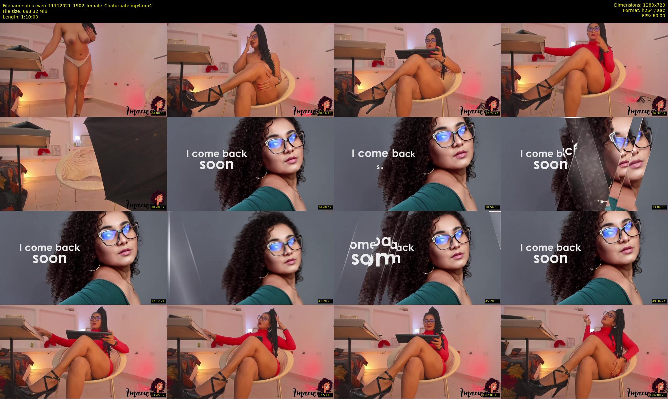 imacwen — 70 minute Chaturbate female cam show recording, 720p, Nov 11, 2021