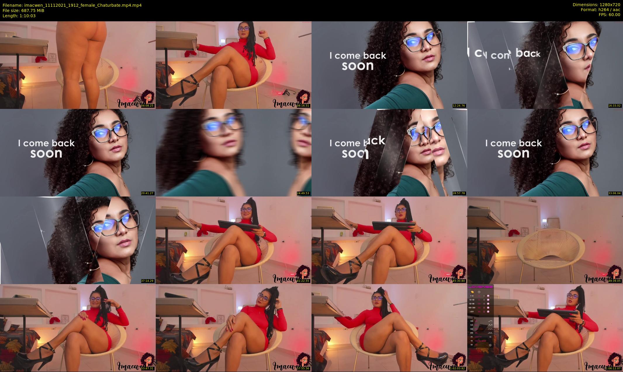 imacwen — 71 minute Chaturbate female cam show recording, 720p, Nov 11, 2021