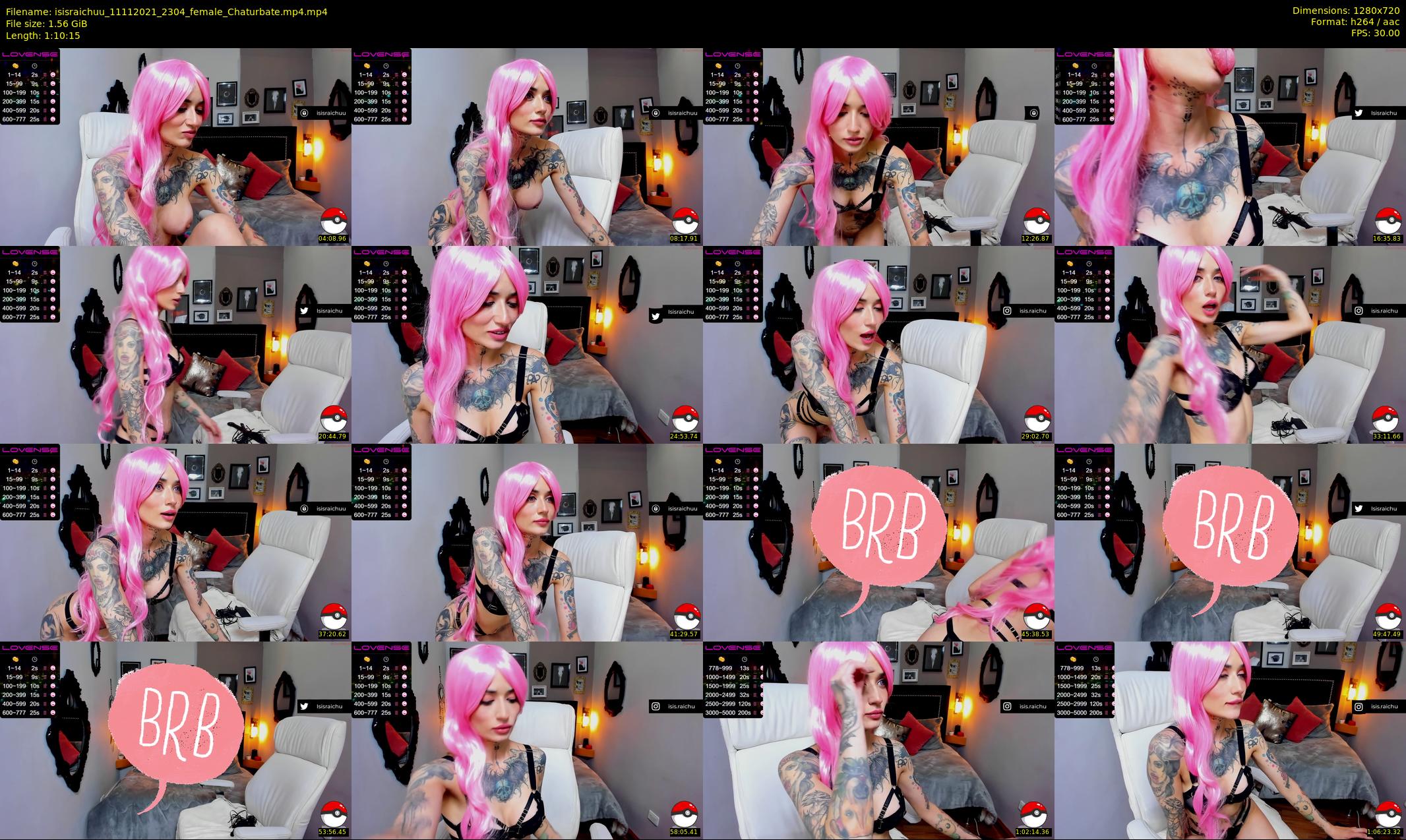 isisraichuu — 71 minute Chaturbate female cam show recording, 720p, Nov 11, 2021