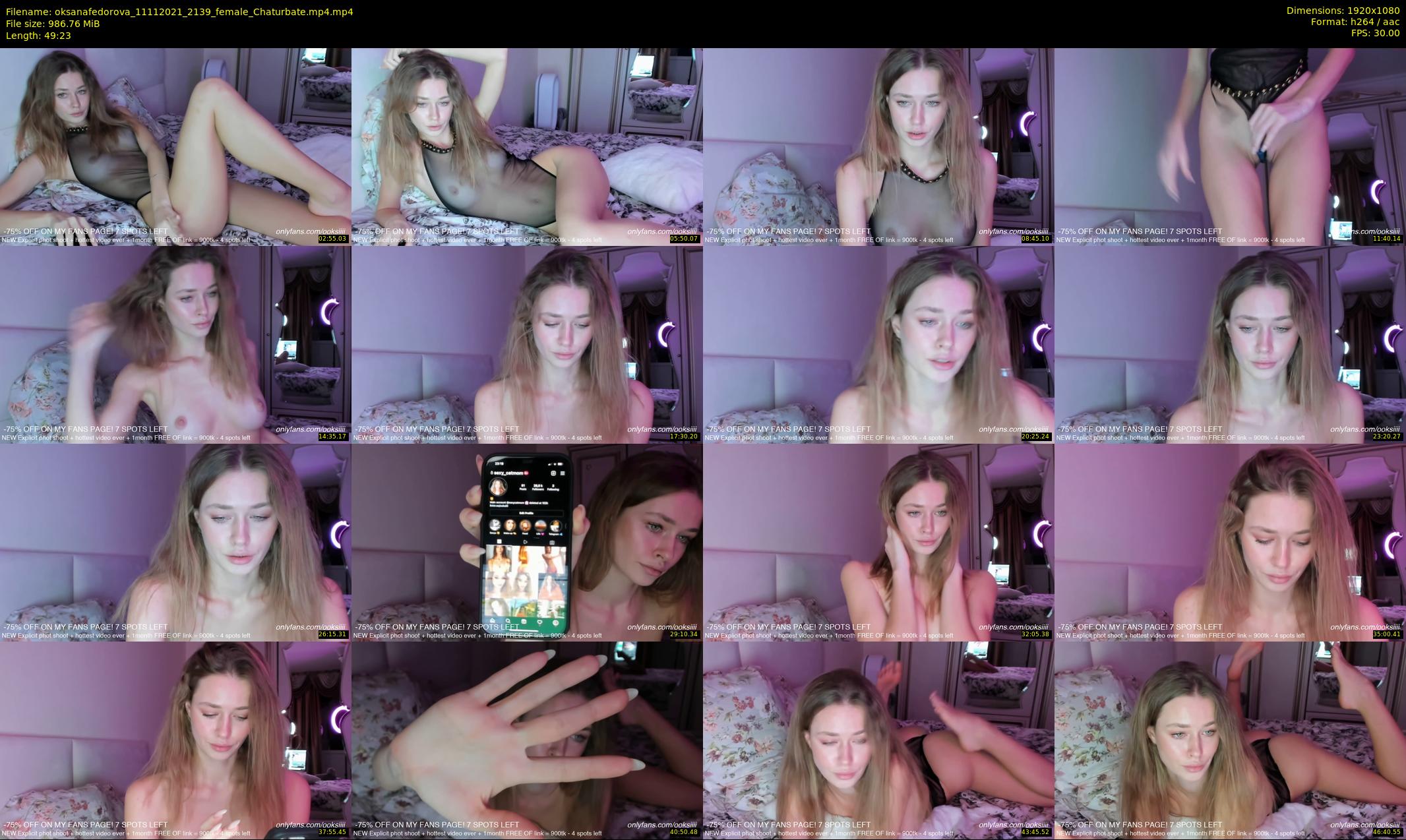 oksanafedorova — 50 minute Chaturbate female cam show recording, 1080p, Nov 11, 2021
