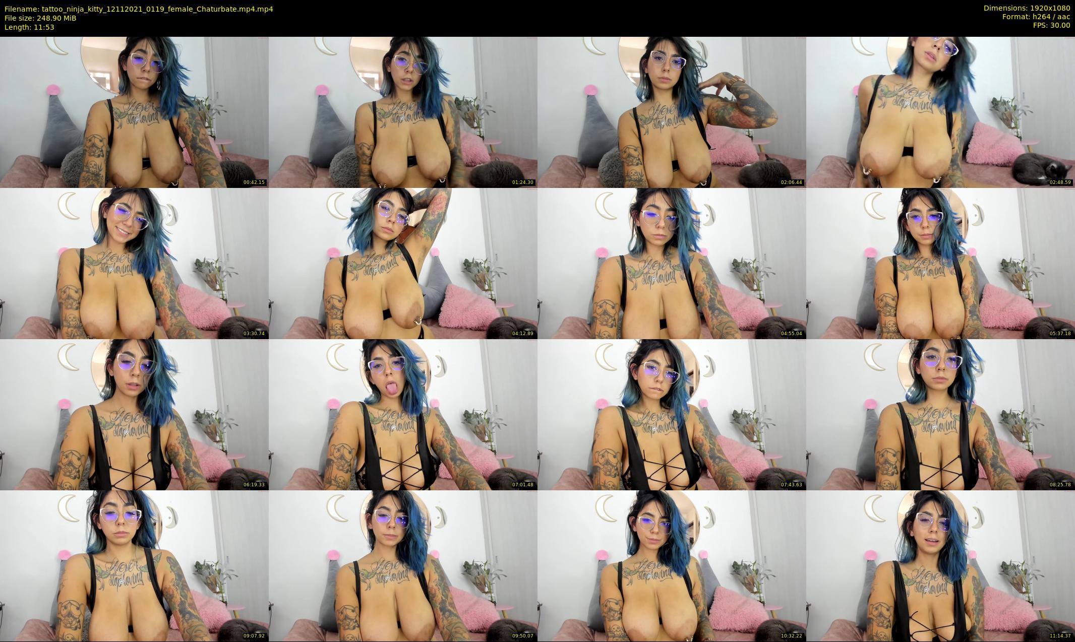 tattoo_ninja_kitty — 12 minute Chaturbate female cam show recording, 1080p, Nov 12, 2021