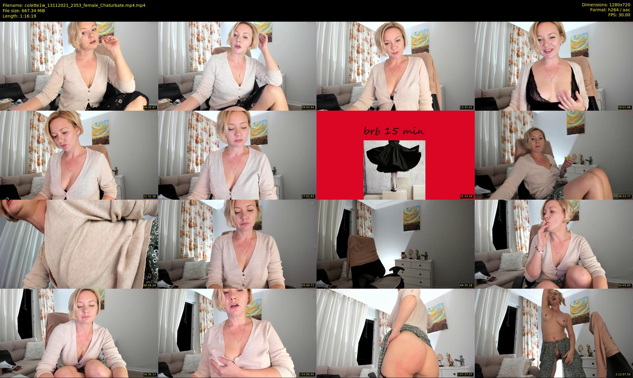 colette1w — 77 minute Chaturbate female cam show recording, 720p, Nov 13, 2021
