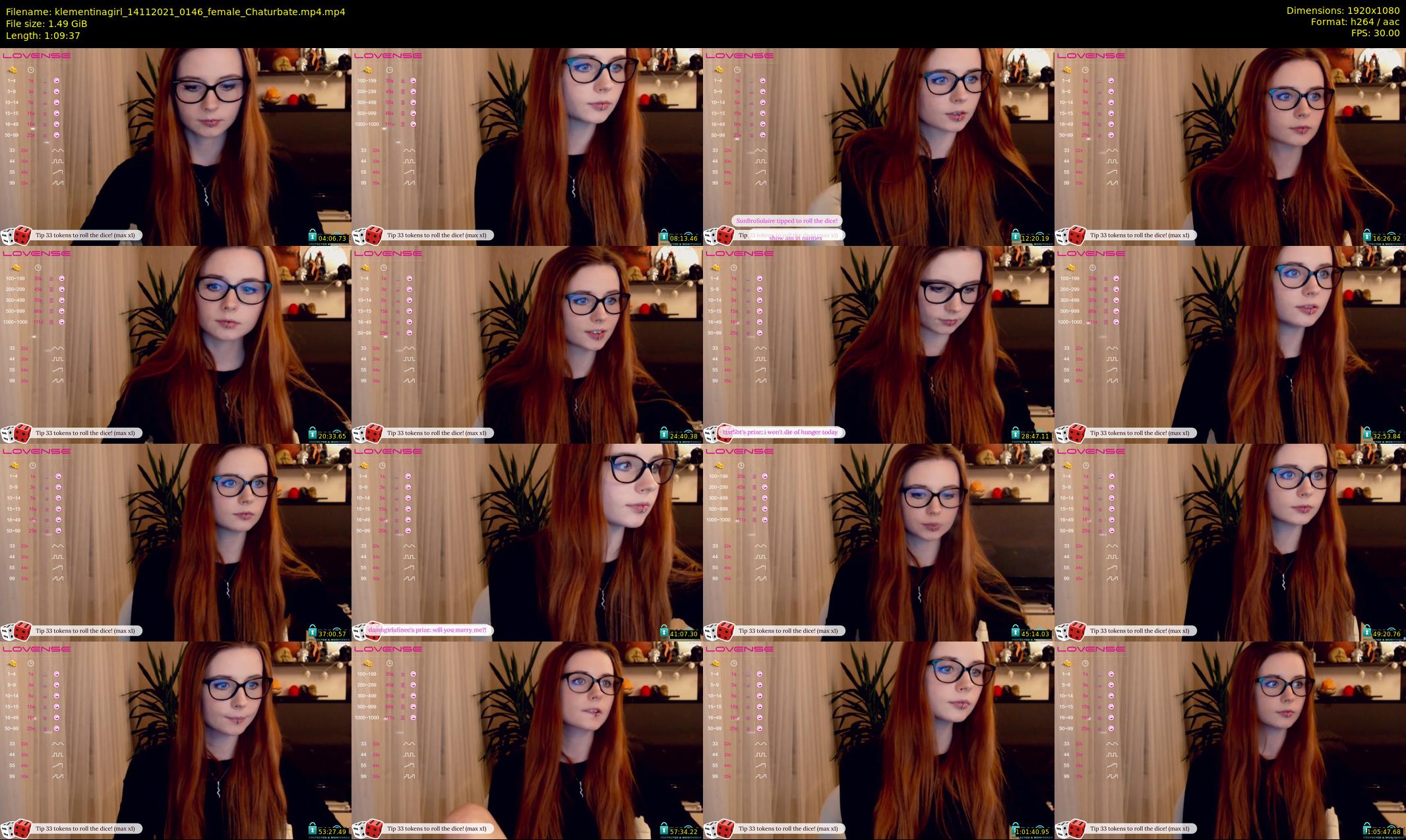 klementinagirl — 70 minute Chaturbate female cam show recording, 1080p, Nov 14, 2021