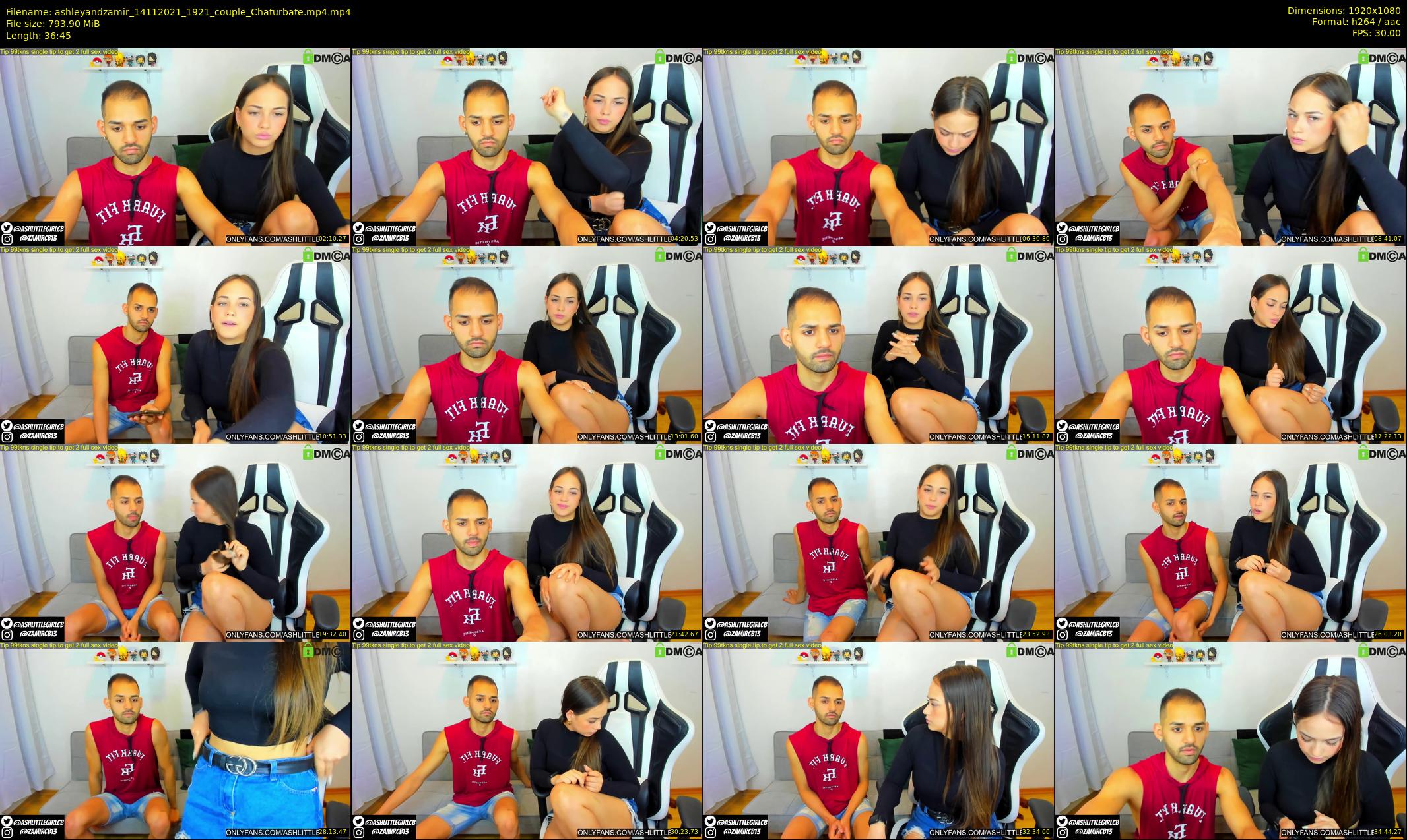 ashleyandzamir — 37 minute Chaturbate couple cam show recording, 1080p, Nov 14, 2021