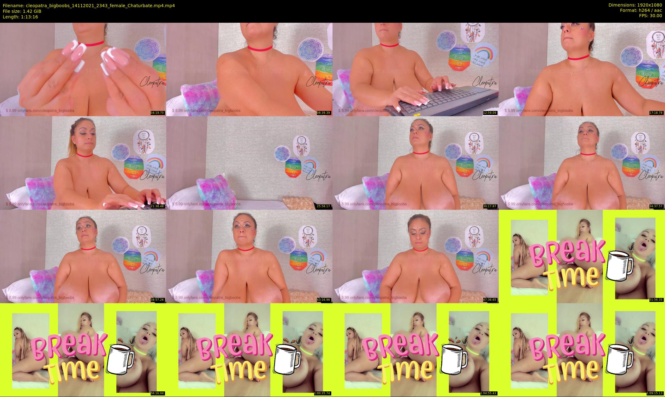 cleopatra_bigboobs — 74 minute Chaturbate female cam show recording, 1080p, Nov 14, 2021