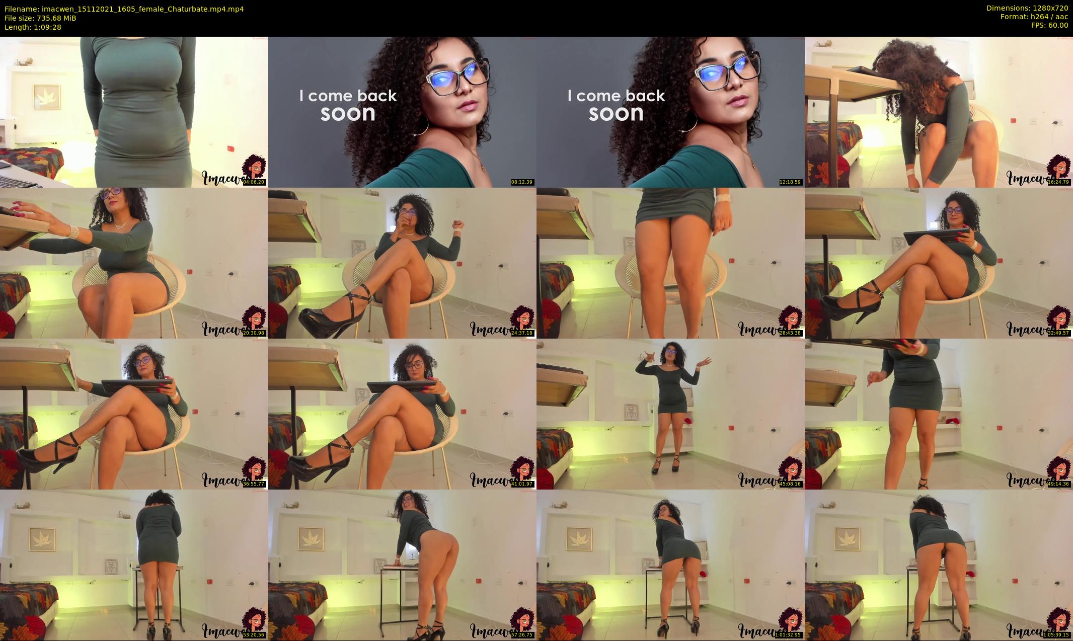 imacwen — 70 minute Chaturbate female cam show recording, 720p, Nov 15, 2021