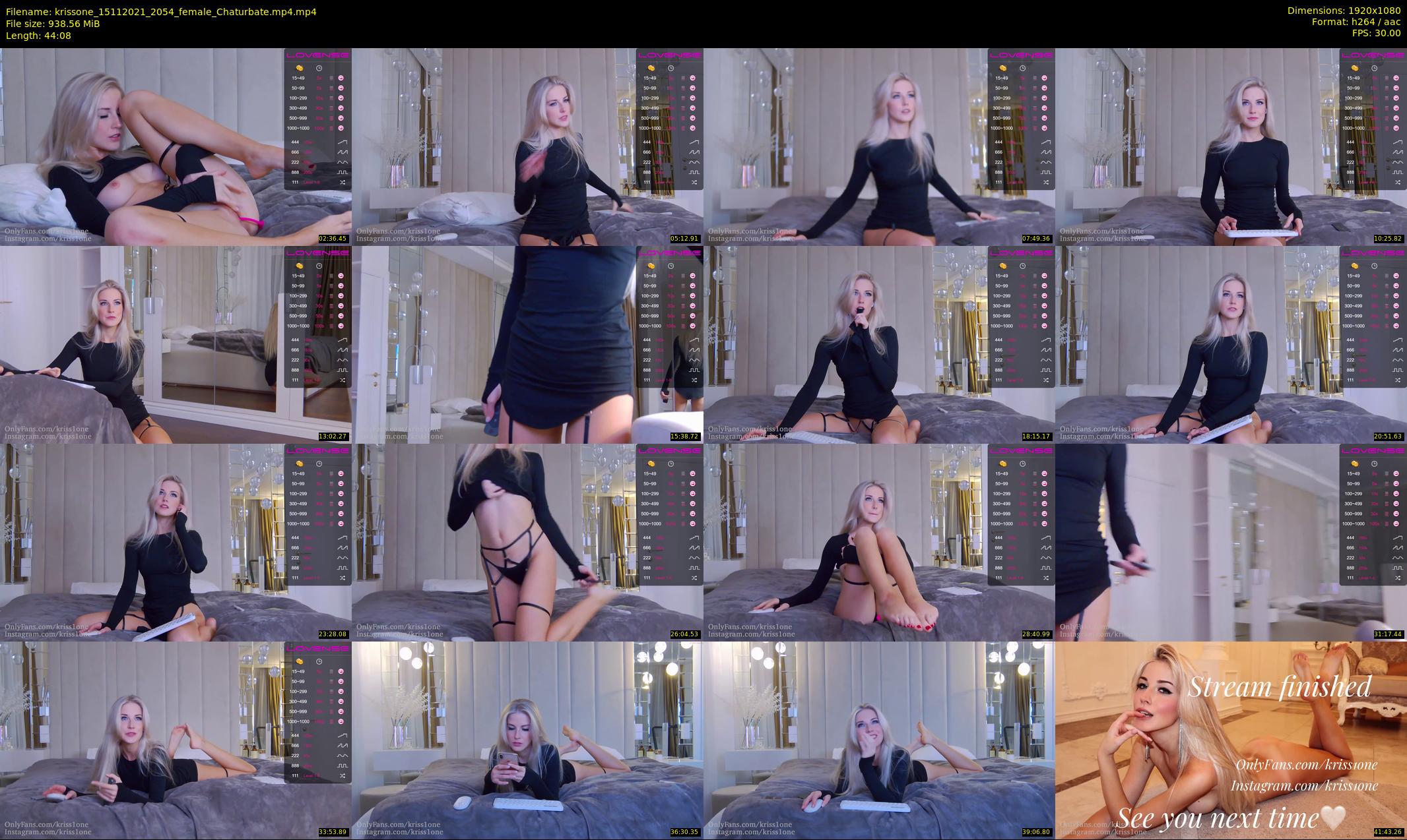 krissone — 45 minute Chaturbate female cam show recording, 1080p, Nov 15, 2021