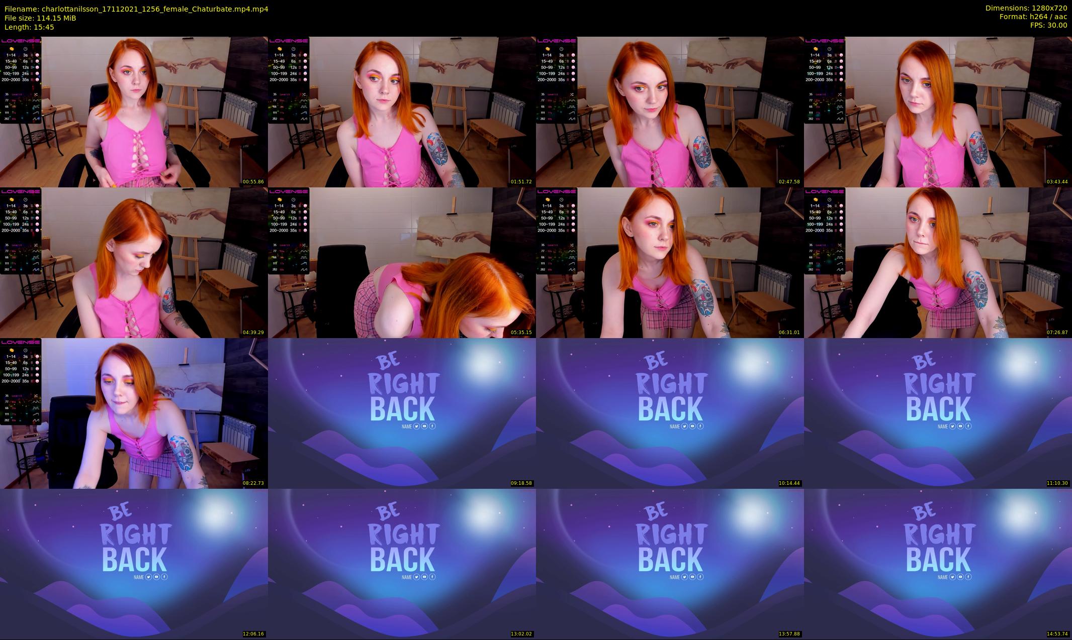 charlottanilsson — 16 minute Chaturbate female cam show recording, 720p, Nov 17, 2021