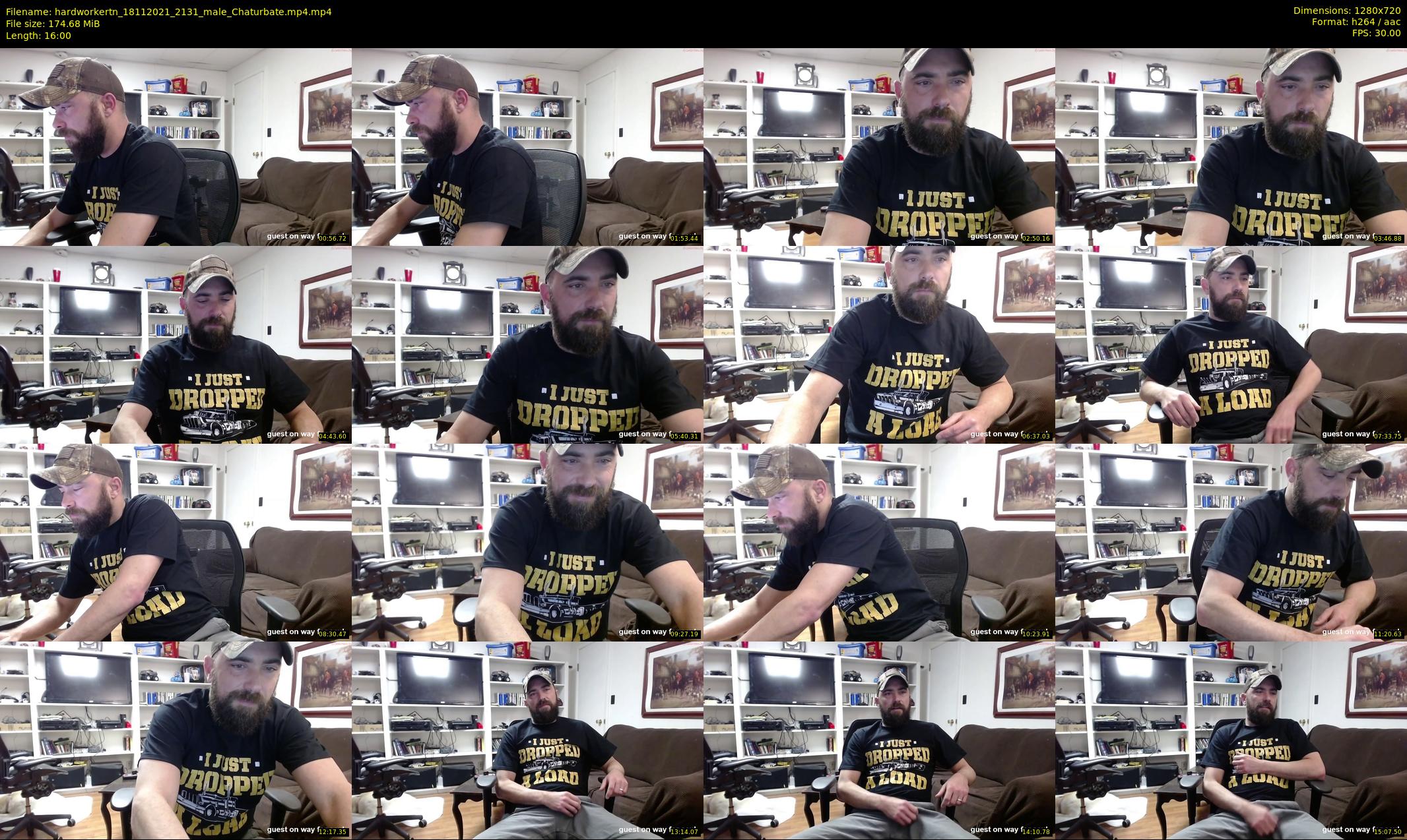 hardworkertn — 16 minute Chaturbate male cam show recording, 720p, Nov 18, 2021