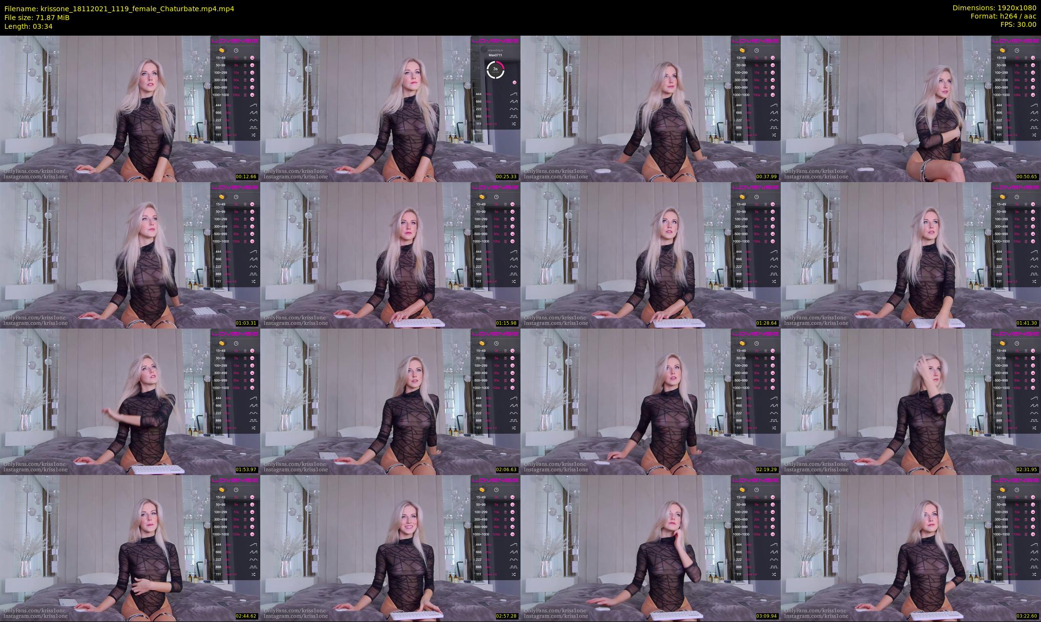krissone — 4 minute Chaturbate female cam show recording, 1080p, Nov 18, 2021