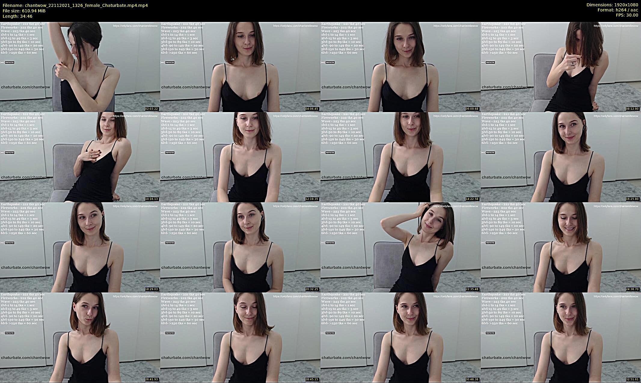 chantwow — 12 minute Chaturbate female cam show recording, 1080p, Nov 22, 2021