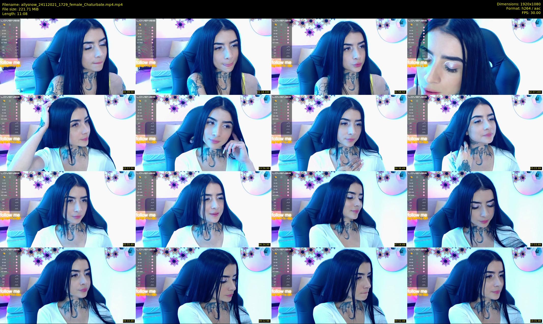 allysnow — 12 minute Chaturbate female cam show recording, 1080p, Nov 24, 2021