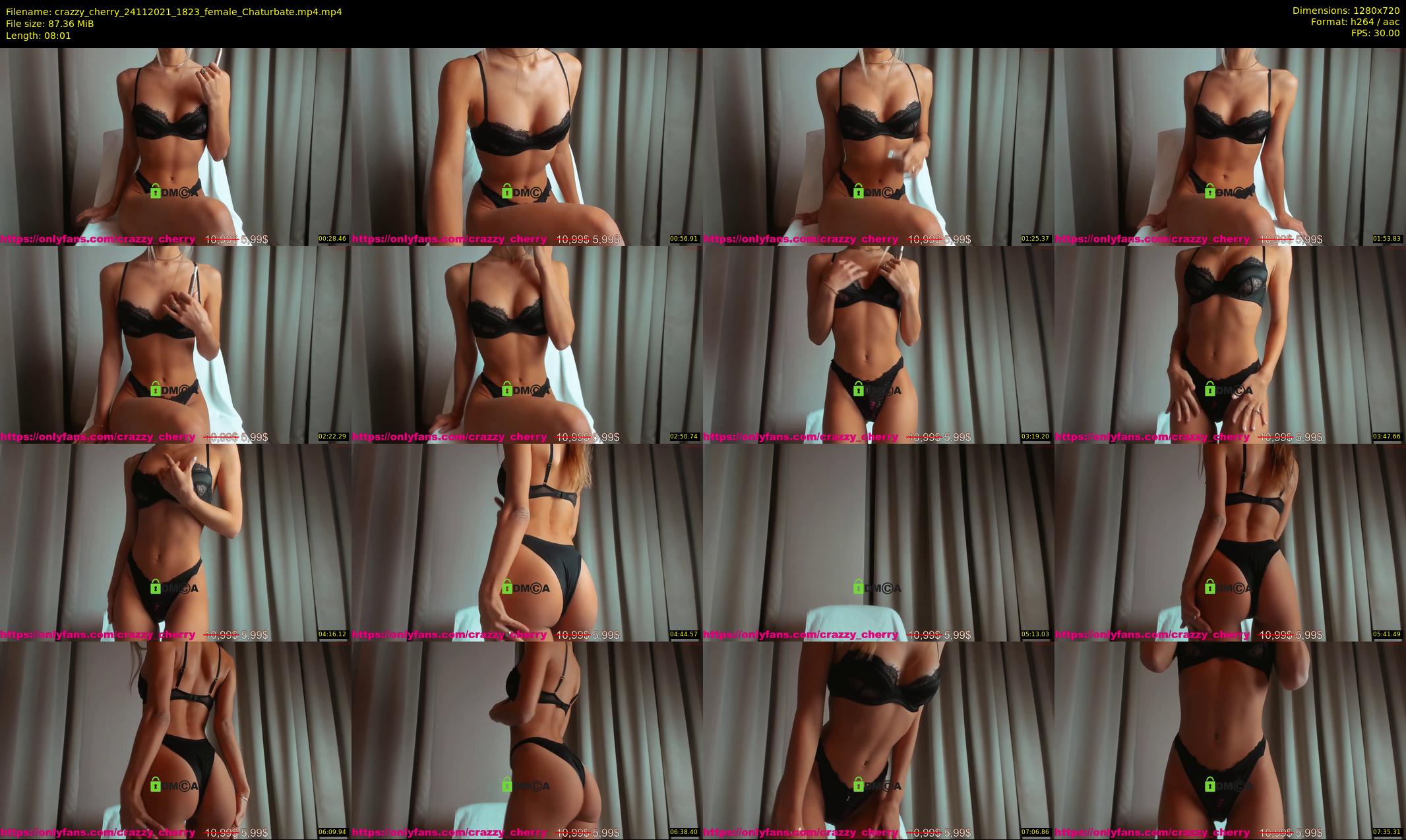 crazzy_cherry — 9 minute Chaturbate female cam show recording, 720p, Nov 24, 2021
