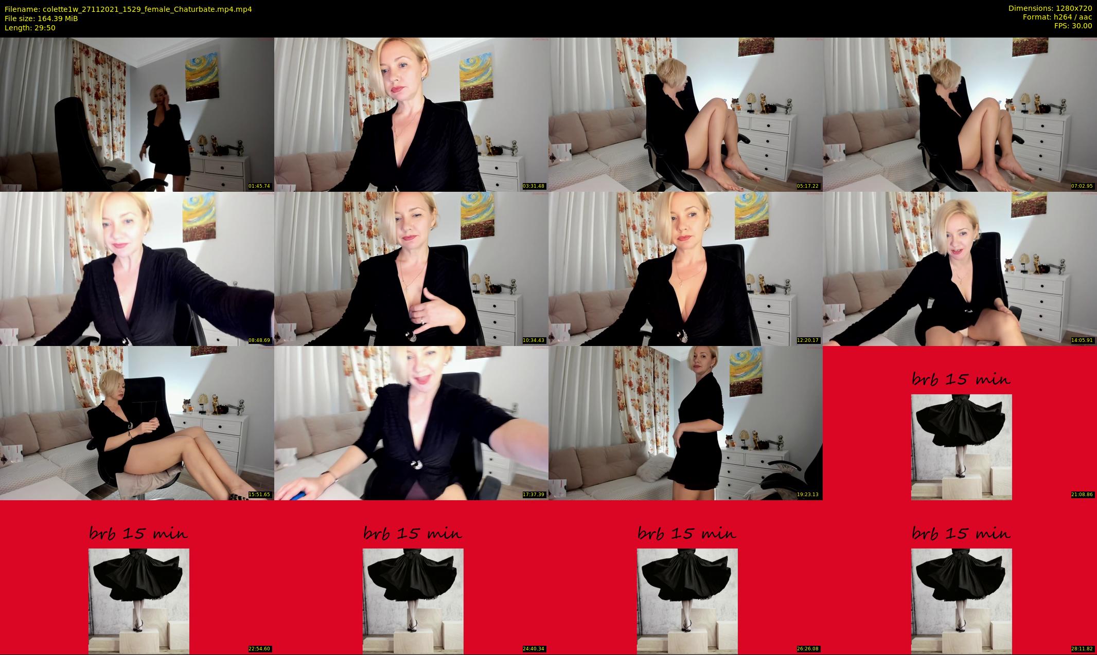 colette1w — 30 minute Chaturbate female cam show recording, 720p, Nov 27, 2021
