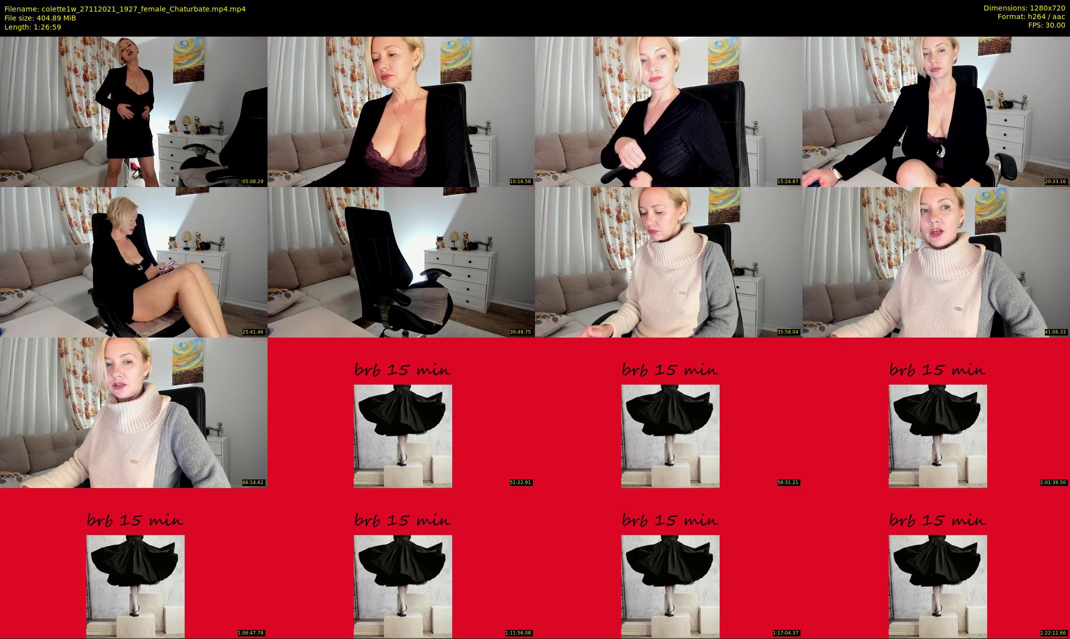 colette1w — 87 minute Chaturbate female cam show recording, 720p, Nov 27, 2021