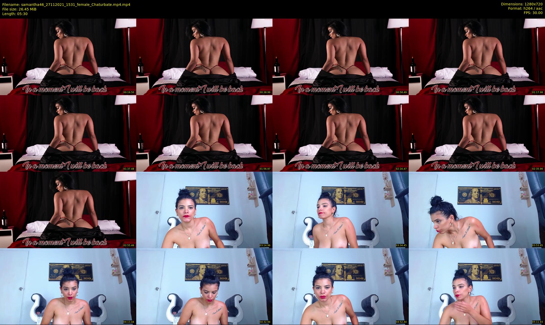 samantha46 — 6 minute Chaturbate female cam show recording, 720p, Nov 27, 2021