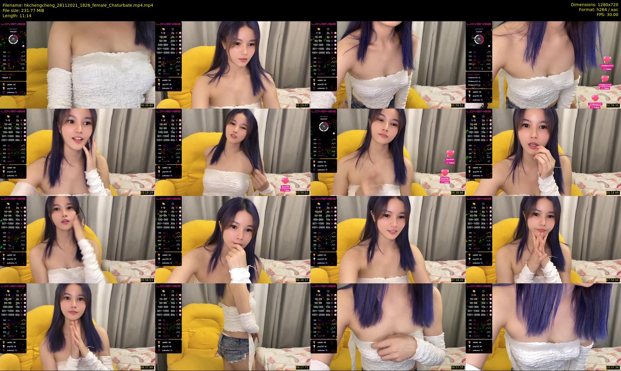 hkchengcheng — 12 minute Chaturbate female cam show recording, 720p, Nov 28, 2021