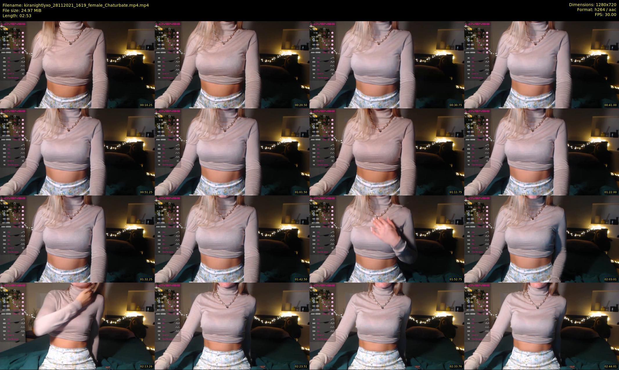 kiranightlyxo — 3 minute Chaturbate female cam show recording, 720p, Nov 28, 2021