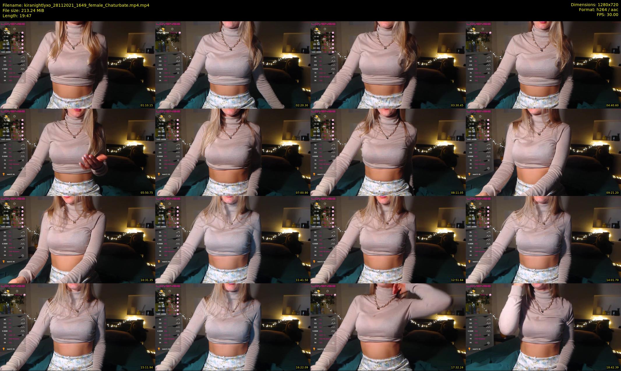 kiranightlyxo — 20 minute Chaturbate female cam show recording, 720p, Nov 28, 2021