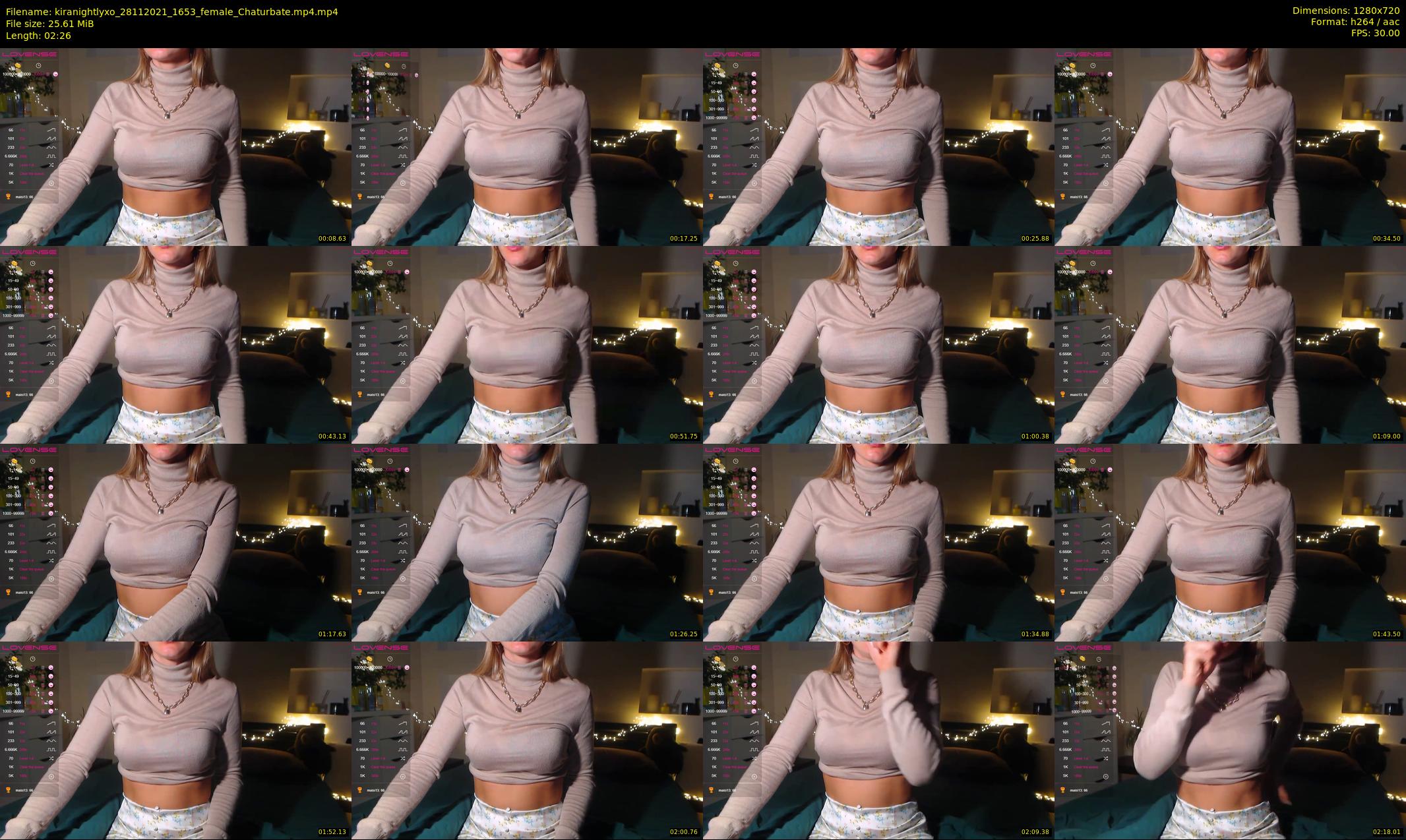 kiranightlyxo — 3 minute Chaturbate female cam show recording, 720p, Nov 28, 2021