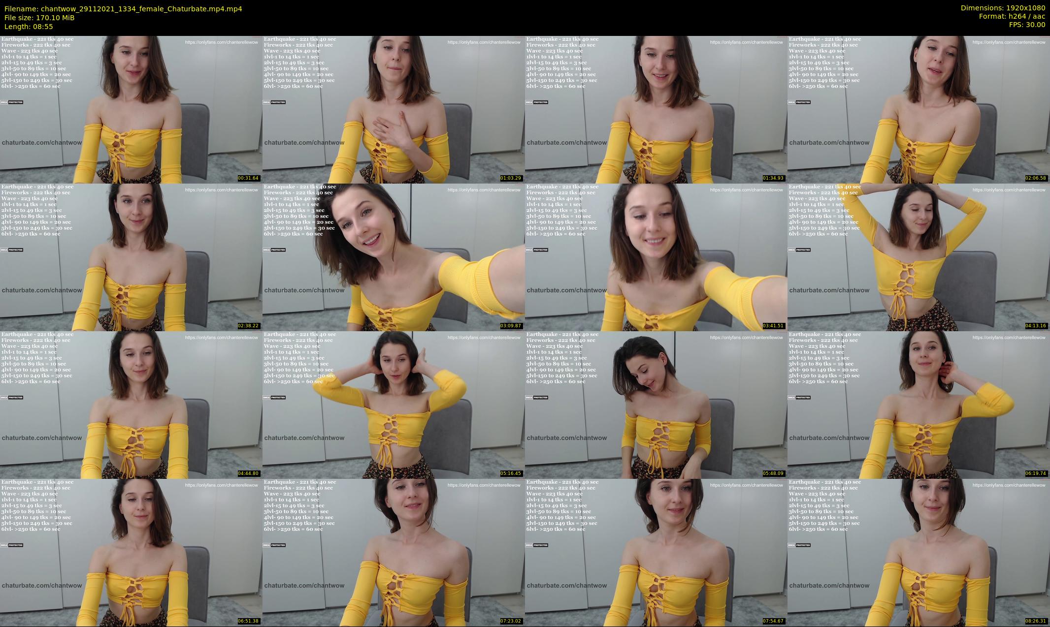 chantwow — 9 minute Chaturbate female cam show recording, 1080p, Nov 29, 2021