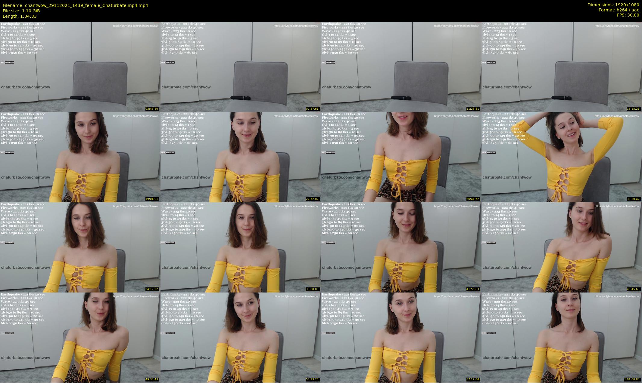 chantwow — 65 minute Chaturbate female cam show recording, 1080p, Nov 29, 2021