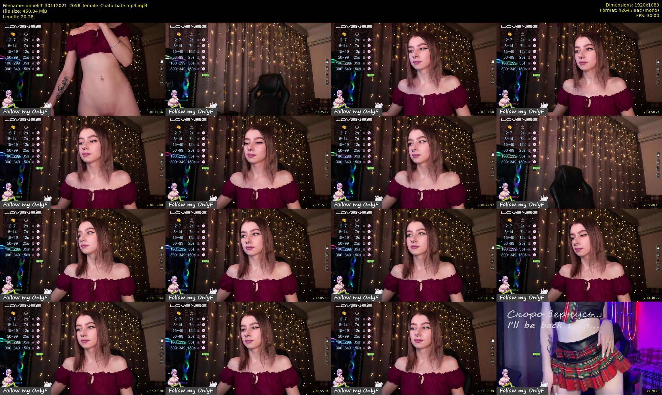 annelitt — 21 minute Chaturbate female cam show recording, 1080p, Nov 30, 2021