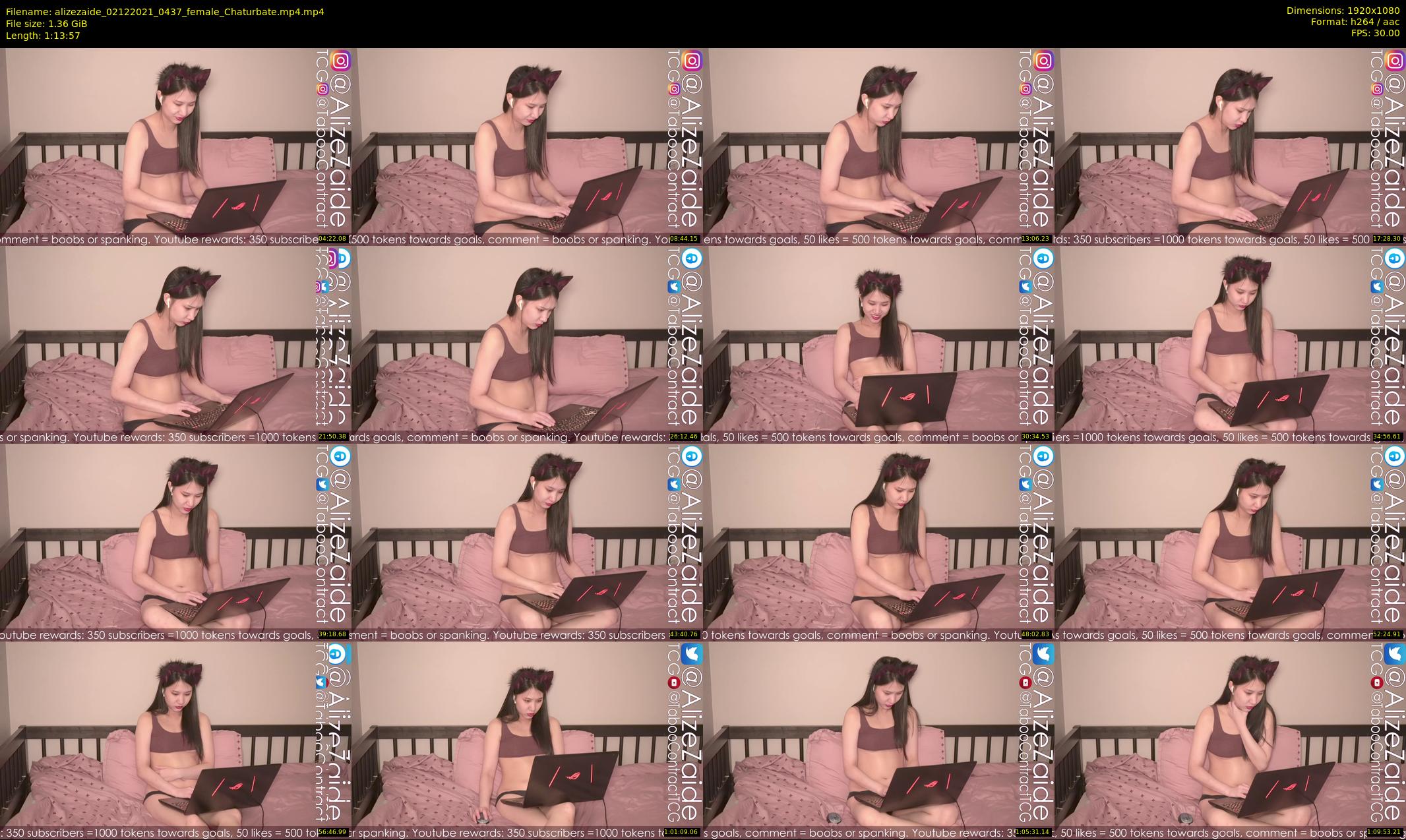 alizezaide — 74 minute Chaturbate female cam show recording, 1080p, Dec 2, 2021