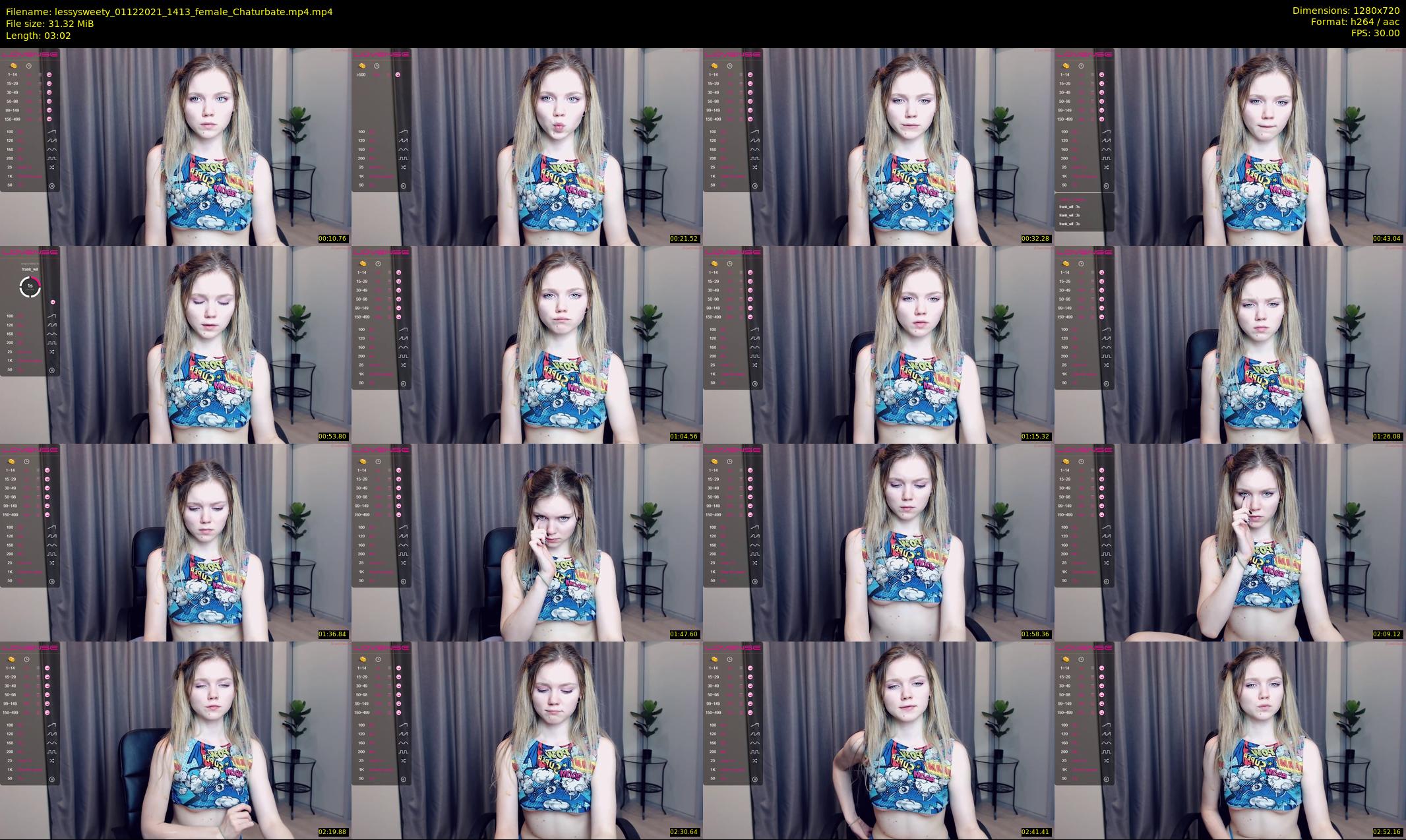 lessysweety — 4 minute Chaturbate female cam show recording, 720p, Dec 1, 2021