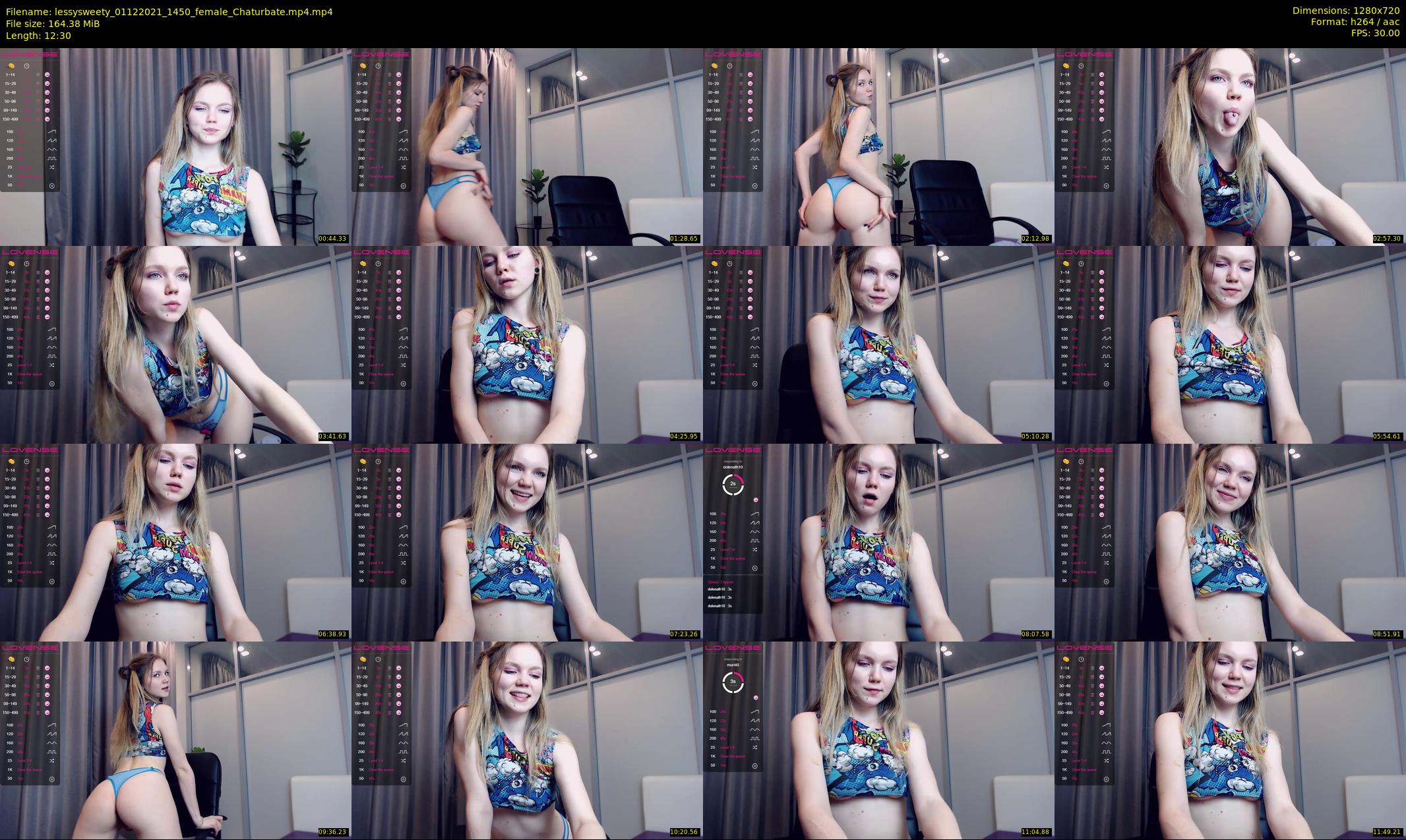 lessysweety — 13 minute Chaturbate female cam show recording, 720p, Dec 1, 2021