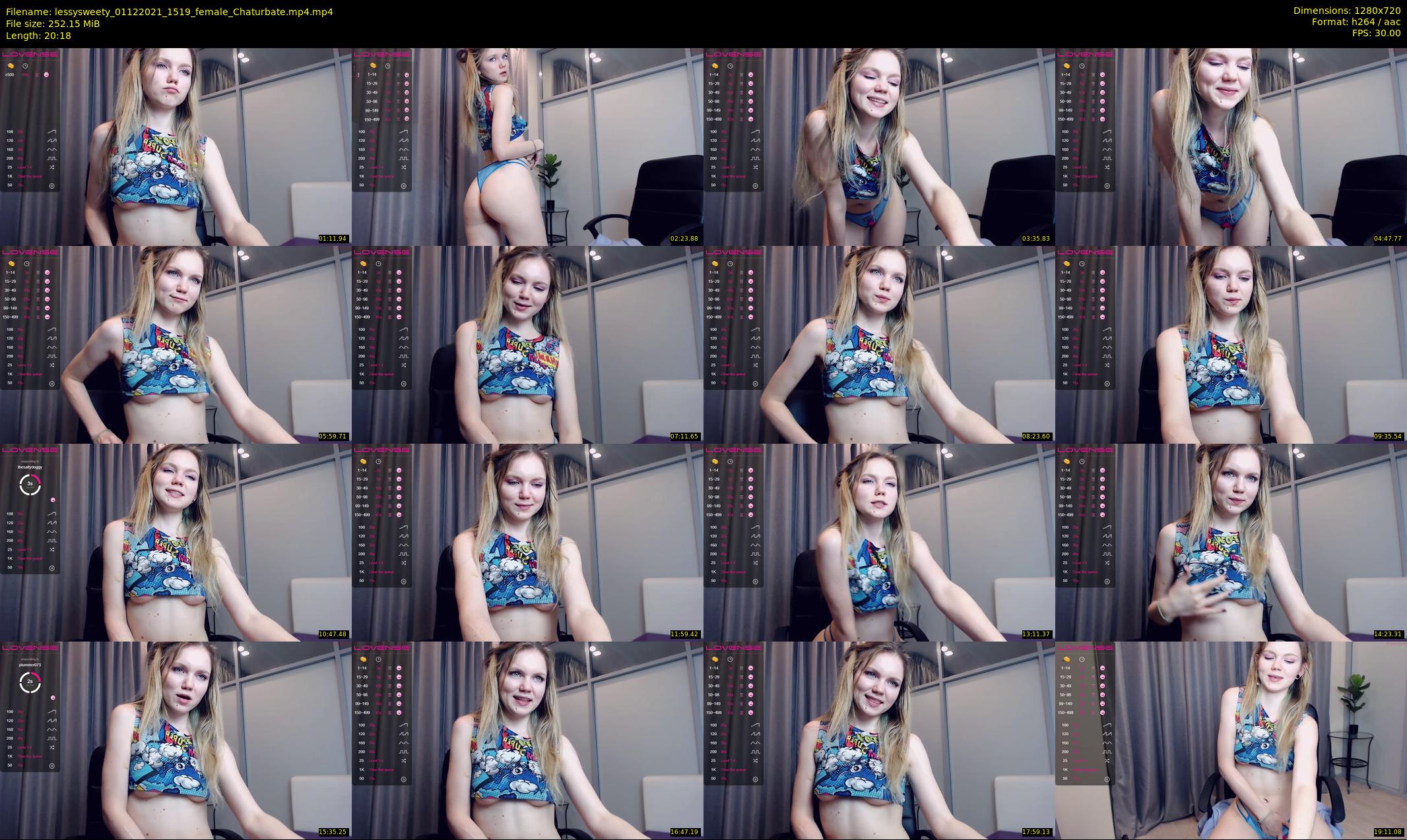 lessysweety — 21 minute Chaturbate female cam show recording, 720p, Dec 1, 2021