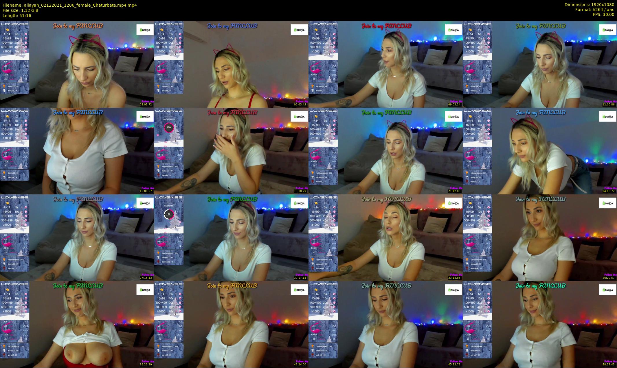 allayah — 52 minute Chaturbate female cam show recording, 1080p, Dec 2, 2021