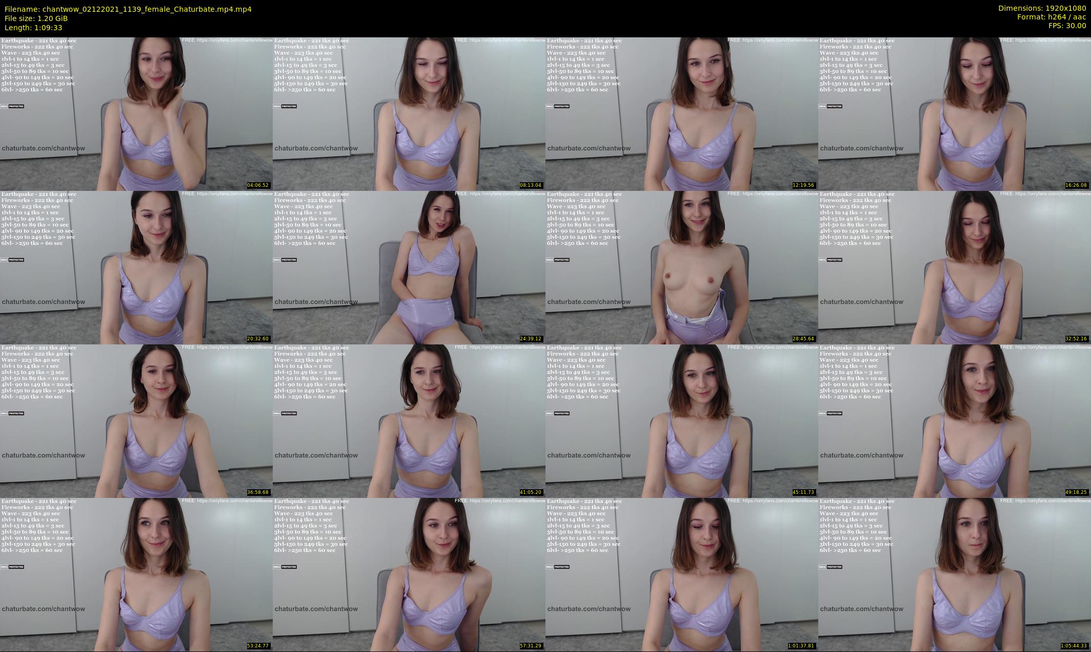 chantwow — 70 minute Chaturbate female cam show recording, 1080p, Dec 2, 2021