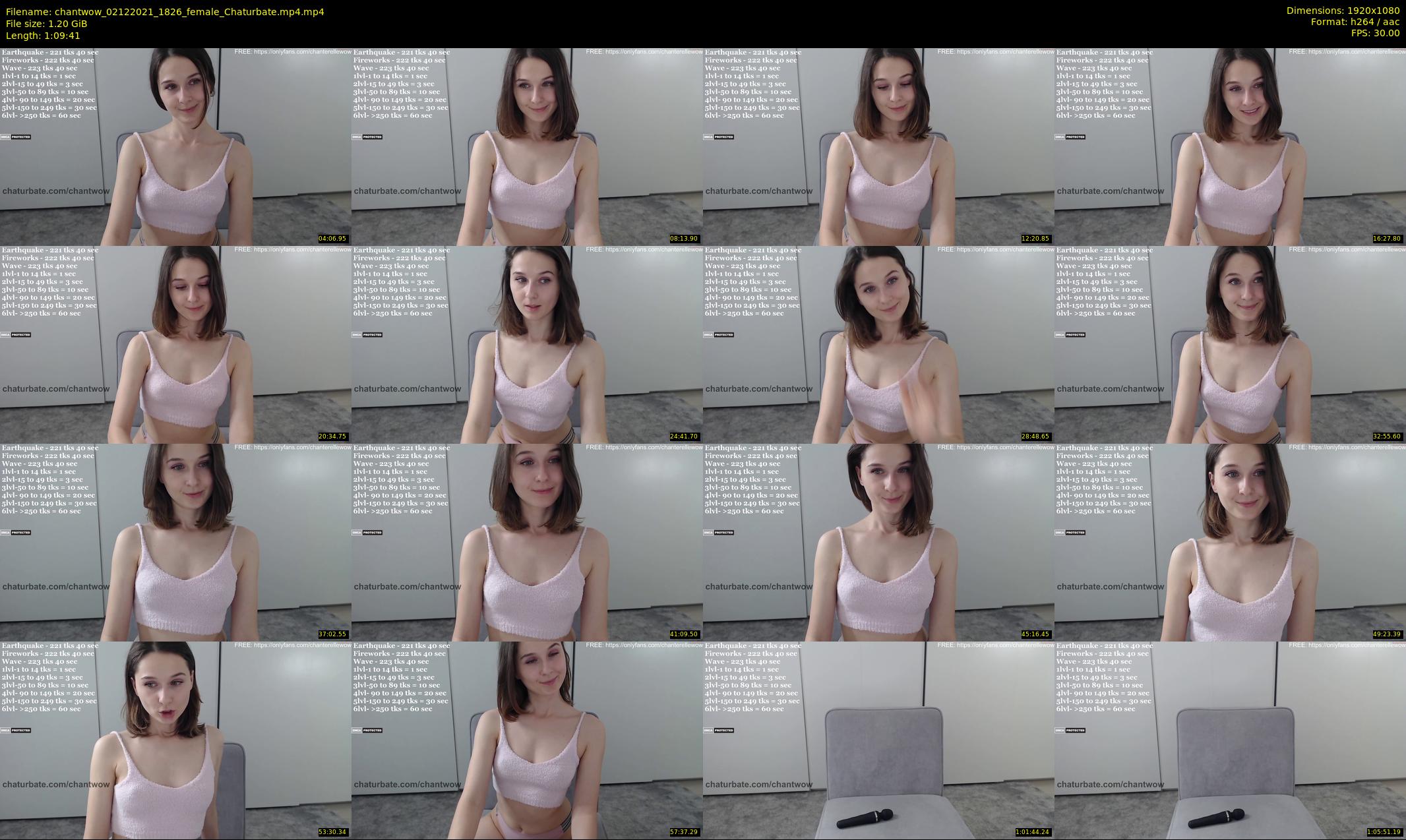 chantwow — 70 minute Chaturbate female cam show recording, 1080p, Dec 2, 2021