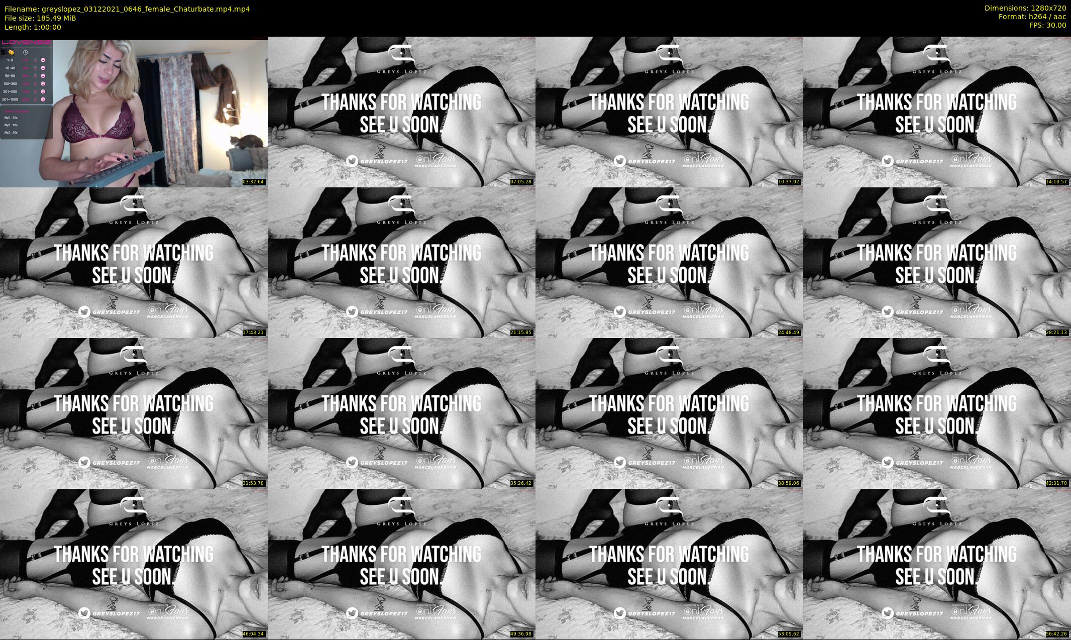 greyslopez — 60 minute Chaturbate female cam show recording, 720p, Dec 3, 2021