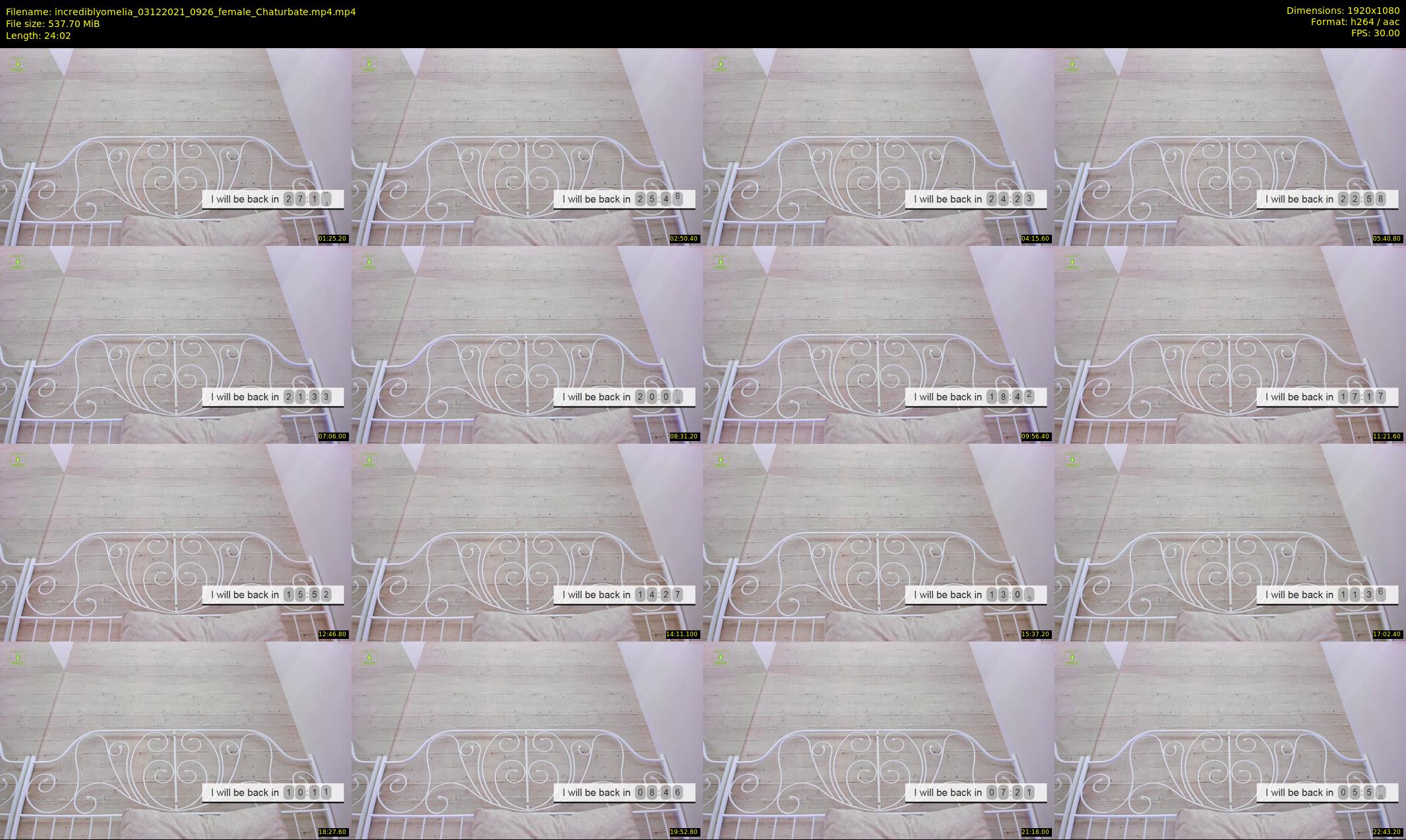 incrediblyomelia — 25 minute Chaturbate female cam show recording, 1080p, Dec 3, 2021