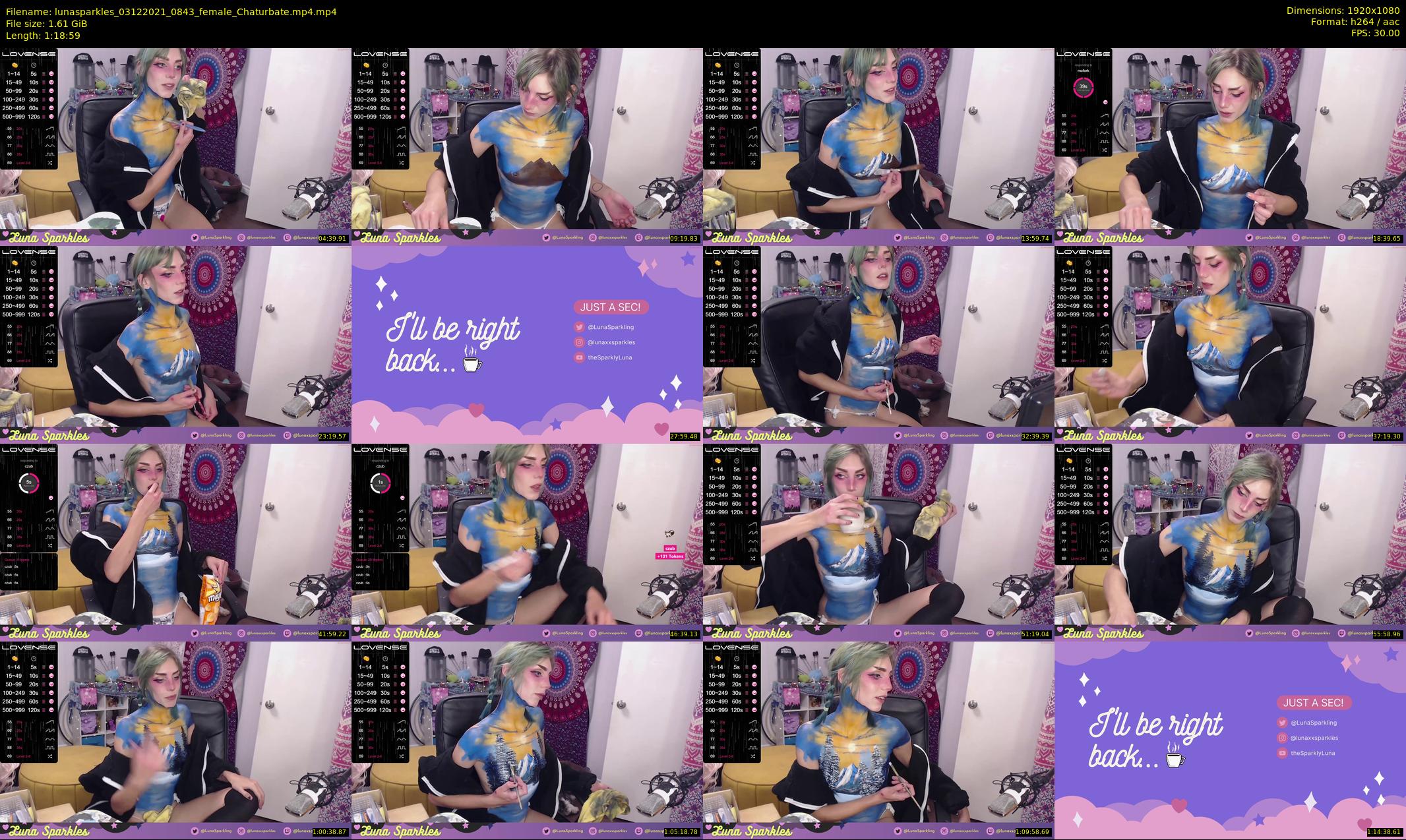 lunasparkles — 79 minute Chaturbate female cam show recording, 1080p, Dec 3, 2021