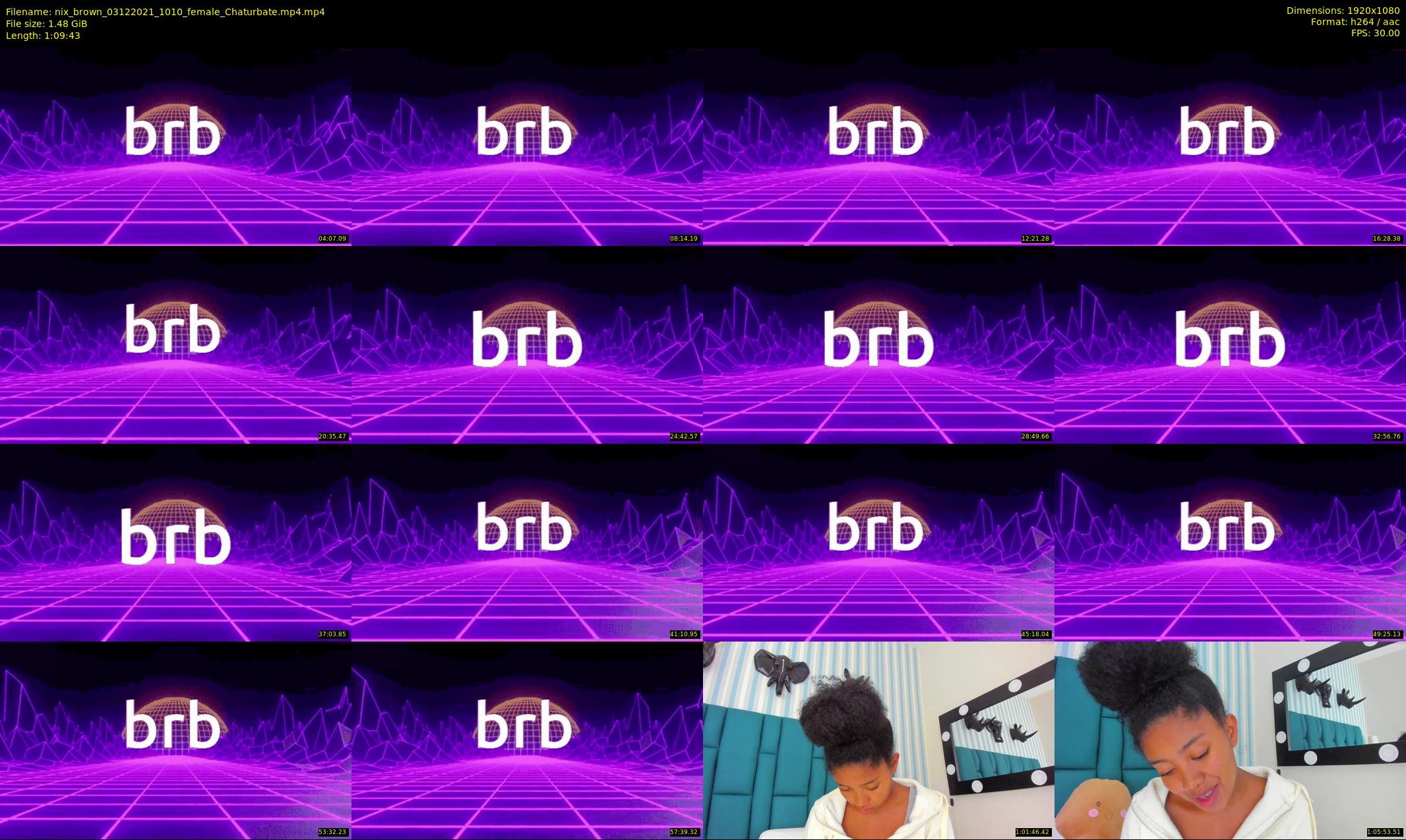 nix_brown — 70 minute Chaturbate female cam show recording, 1080p, Dec 3, 2021