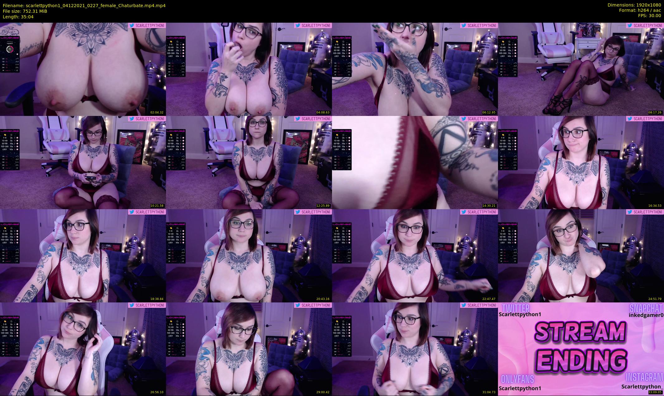 scarlettpython1 — 36 minute Chaturbate female cam show recording, 1080p, Dec 4, 2021