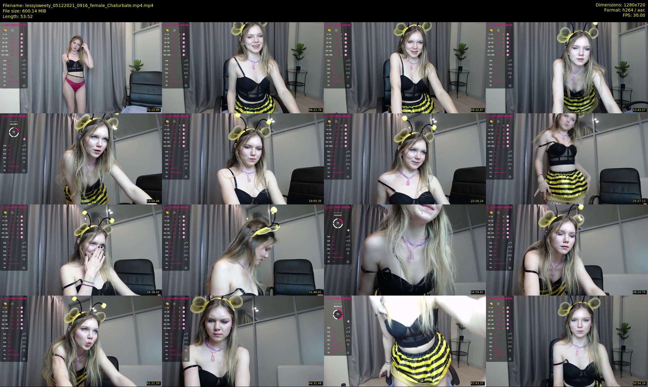 lessysweety — 54 minute Chaturbate female cam show recording, 720p, Dec 5, 2021