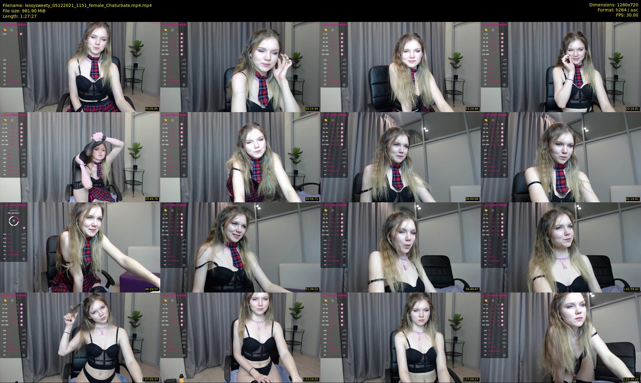 lessysweety — 88 minute Chaturbate female cam show recording, 720p, Dec 5, 2021