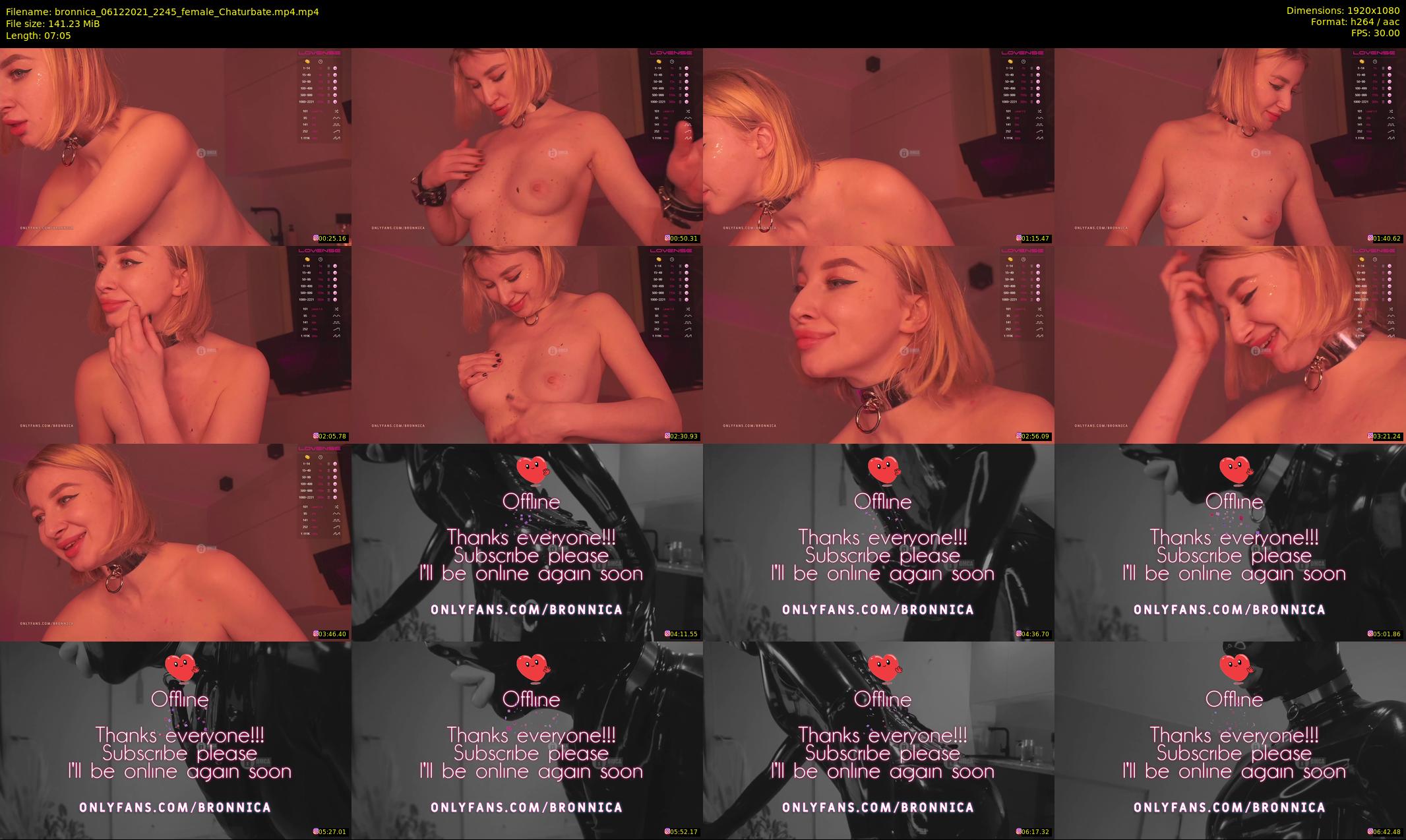 bronnica — 8 minute Chaturbate female cam show recording, 1080p, Dec 6, 2021