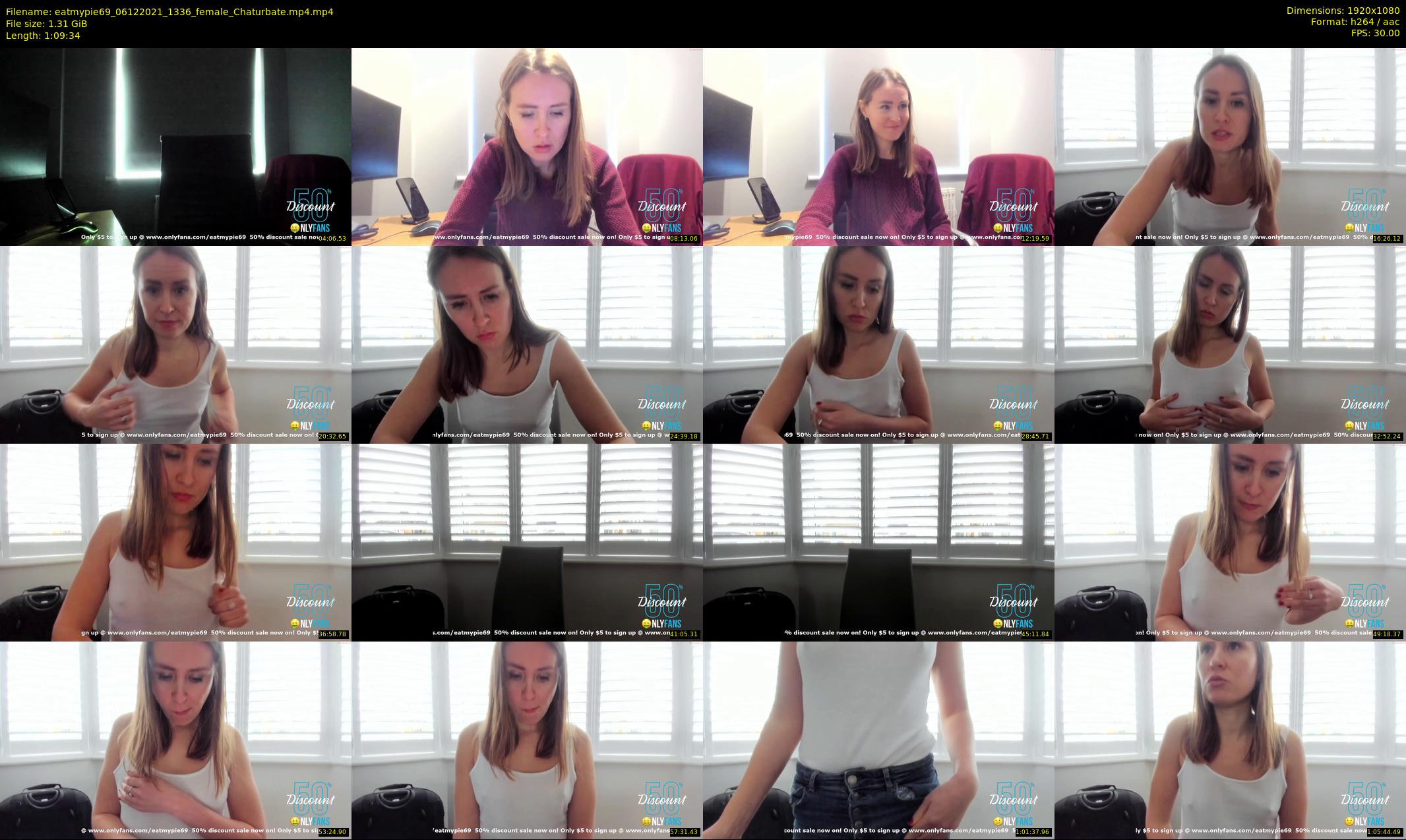 eatmypie69 — 70 minute Chaturbate female cam show recording, 1080p, Dec 6, 2021