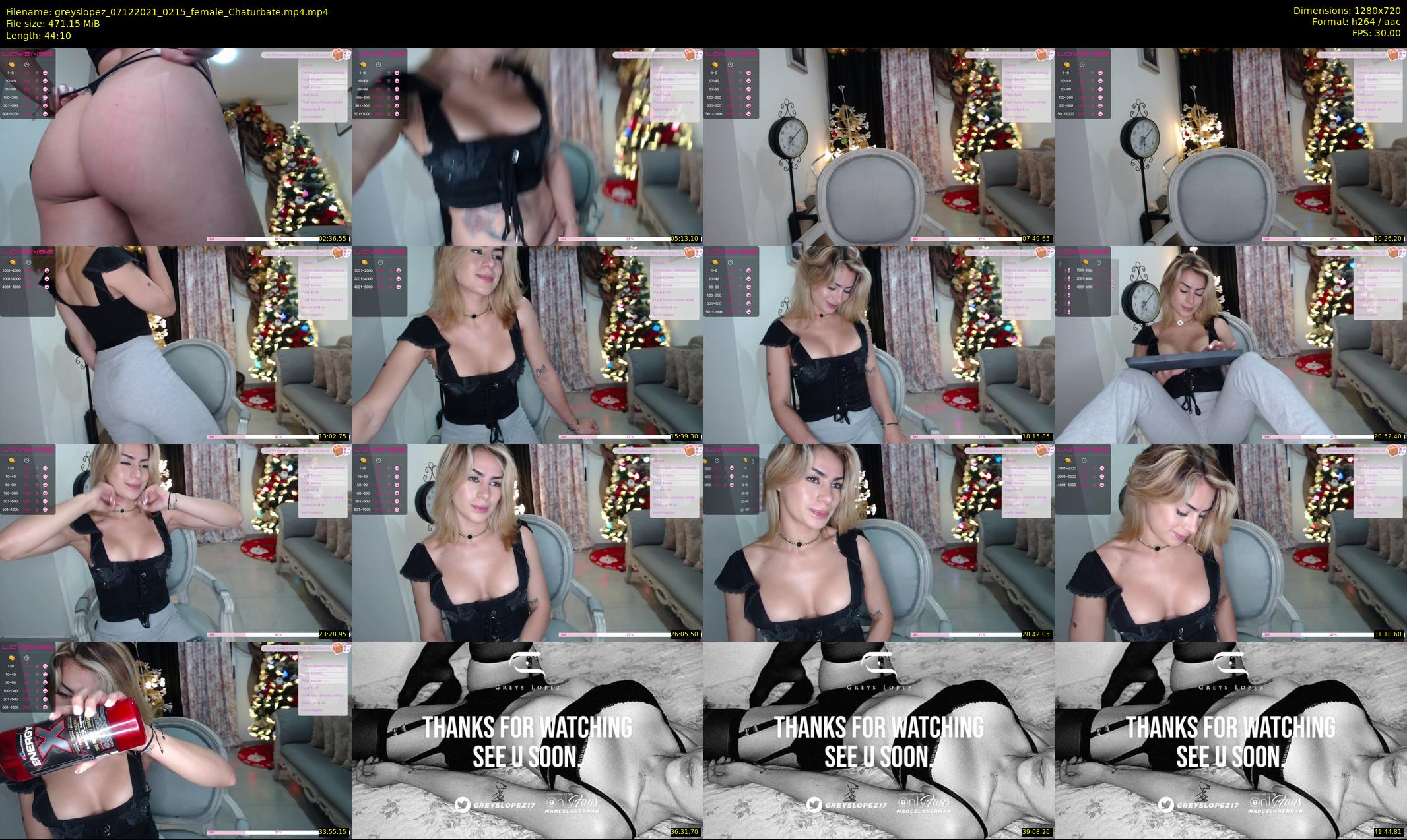 greyslopez — 45 minute Chaturbate female cam show recording, 720p, Dec 7, 2021