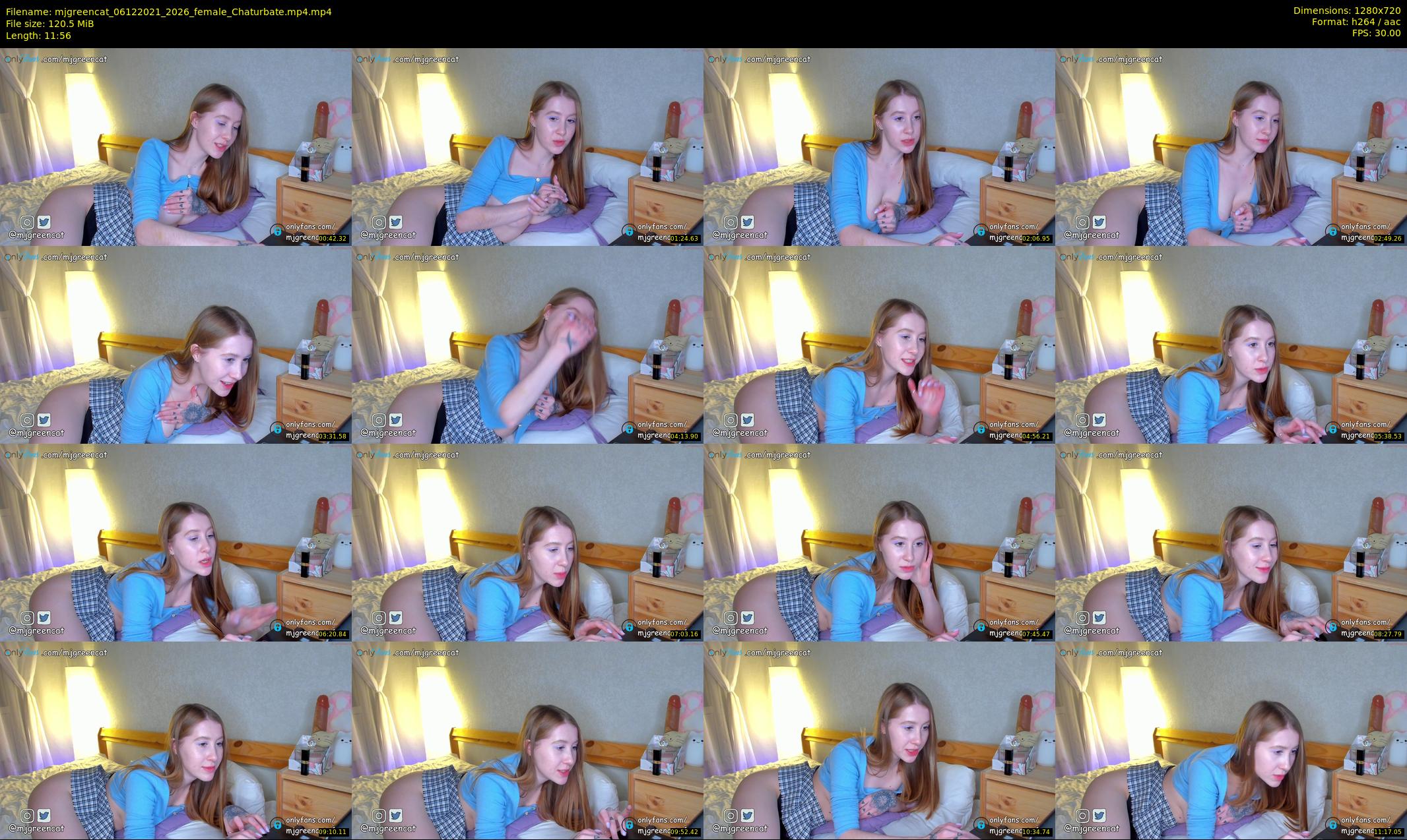 mjgreencat — 12 minute Chaturbate female cam show recording, 720p, Dec 6, 2021