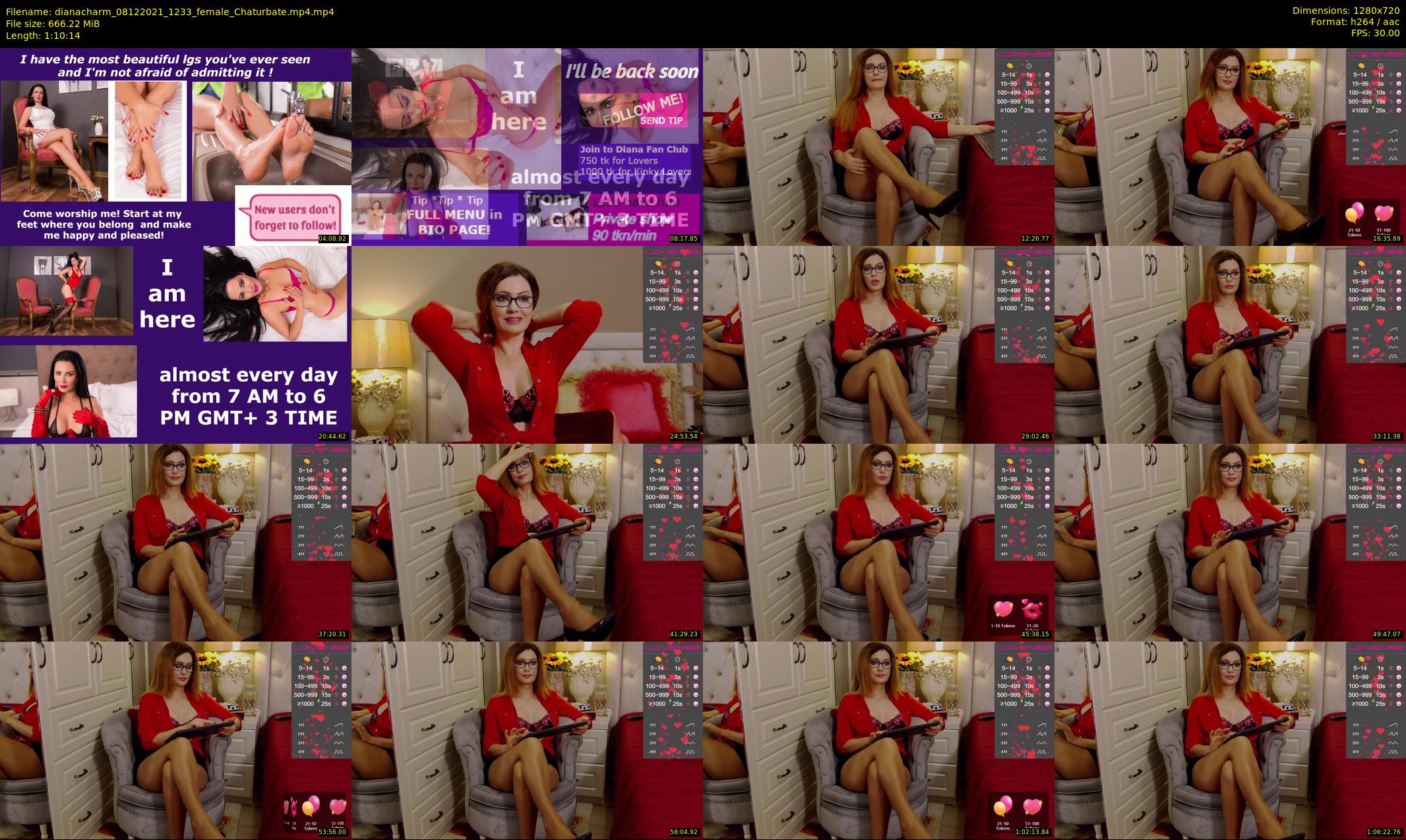 dianacharm — 71 minute Chaturbate female cam show recording, 720p, Dec 8, 2021